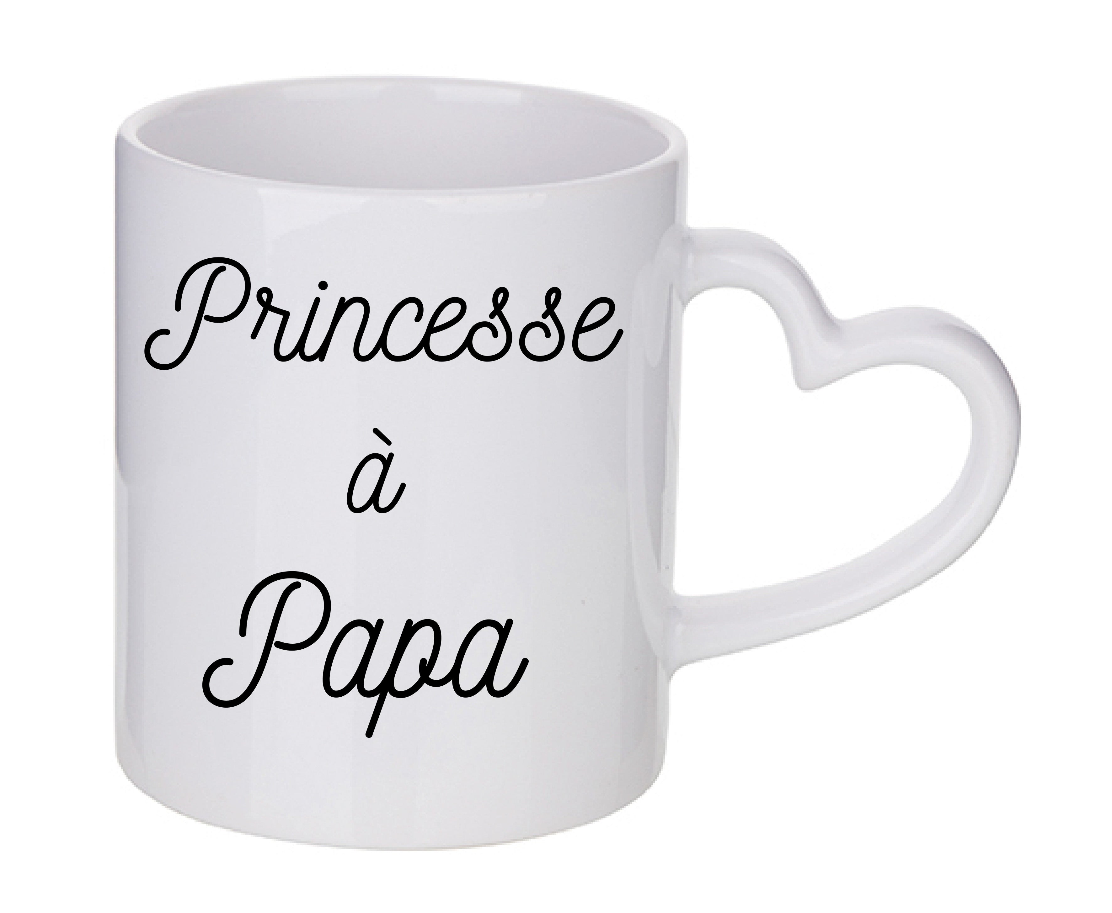 Mug coeur personnalisé Princesse a papa