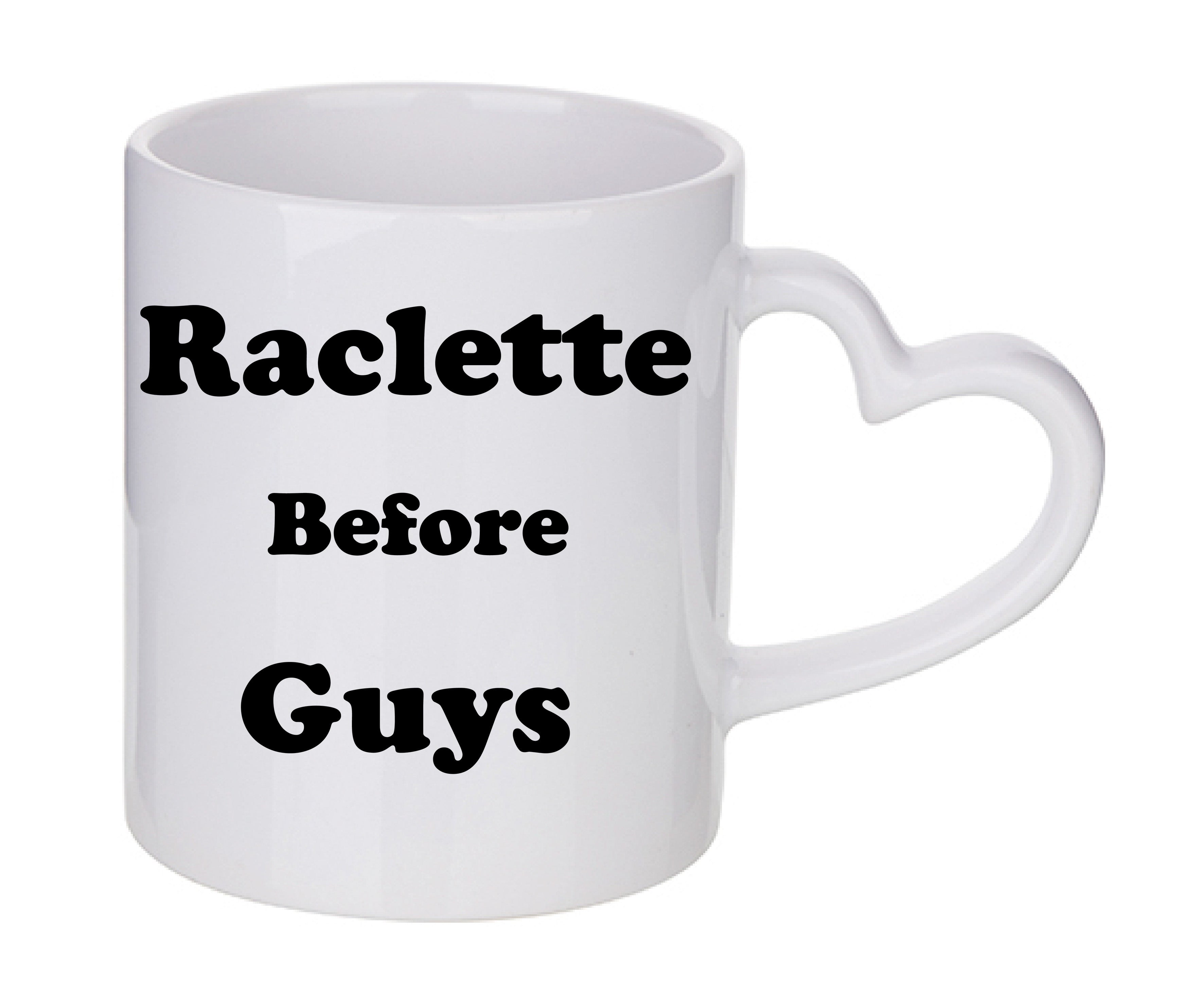 Mug coeur personnalisé Raclette before guys