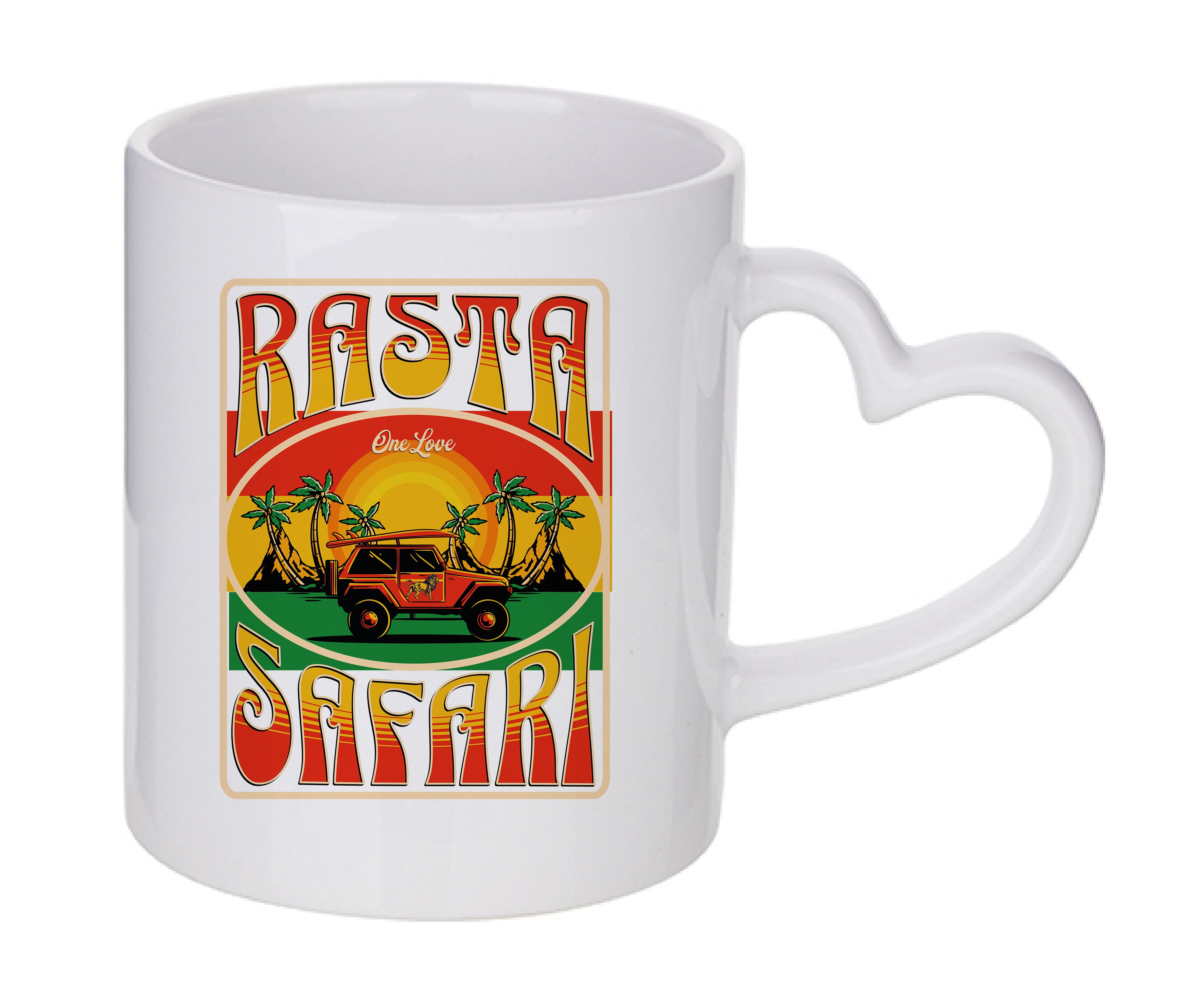 Mug coeur personnalisé Rasta safari