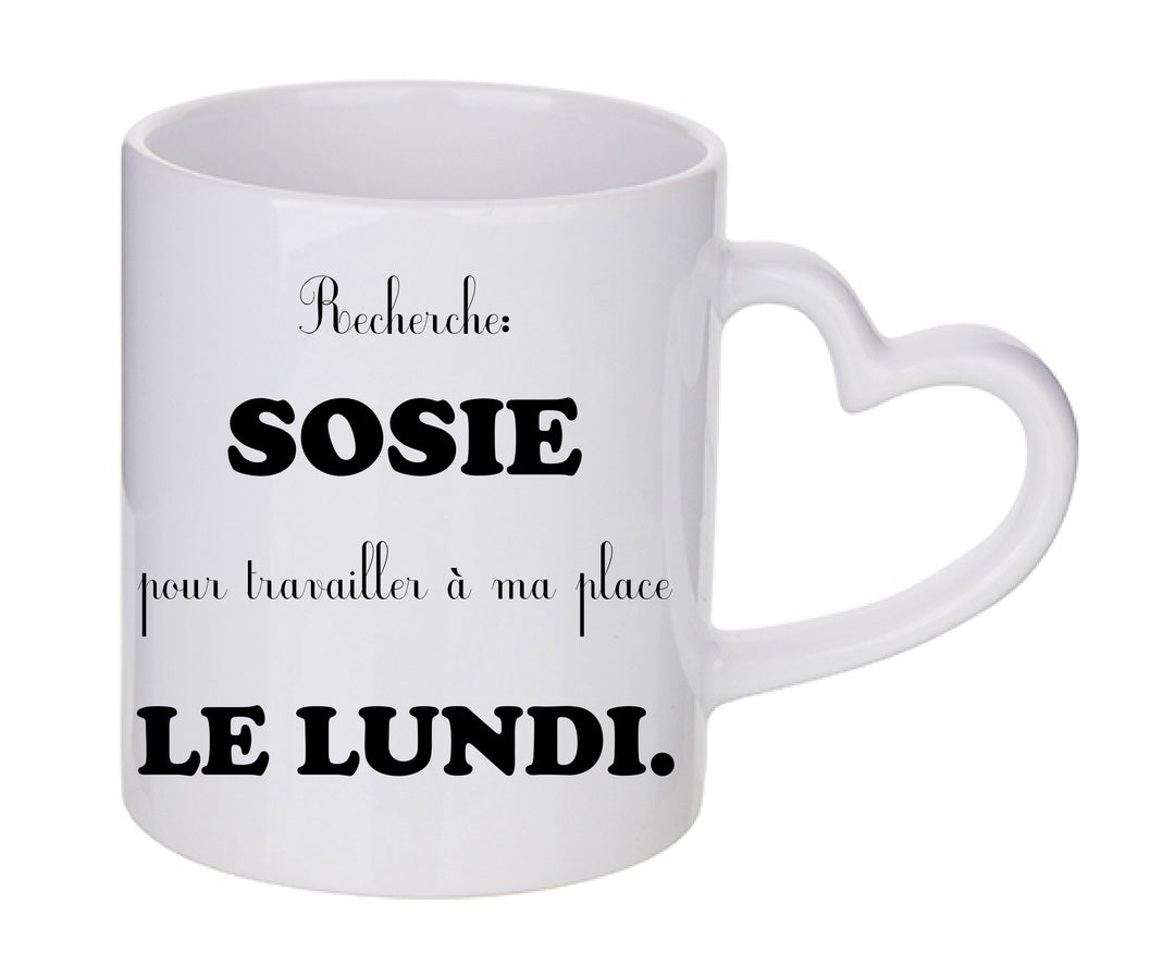 Mug coeur personnalisé Recherche sosie