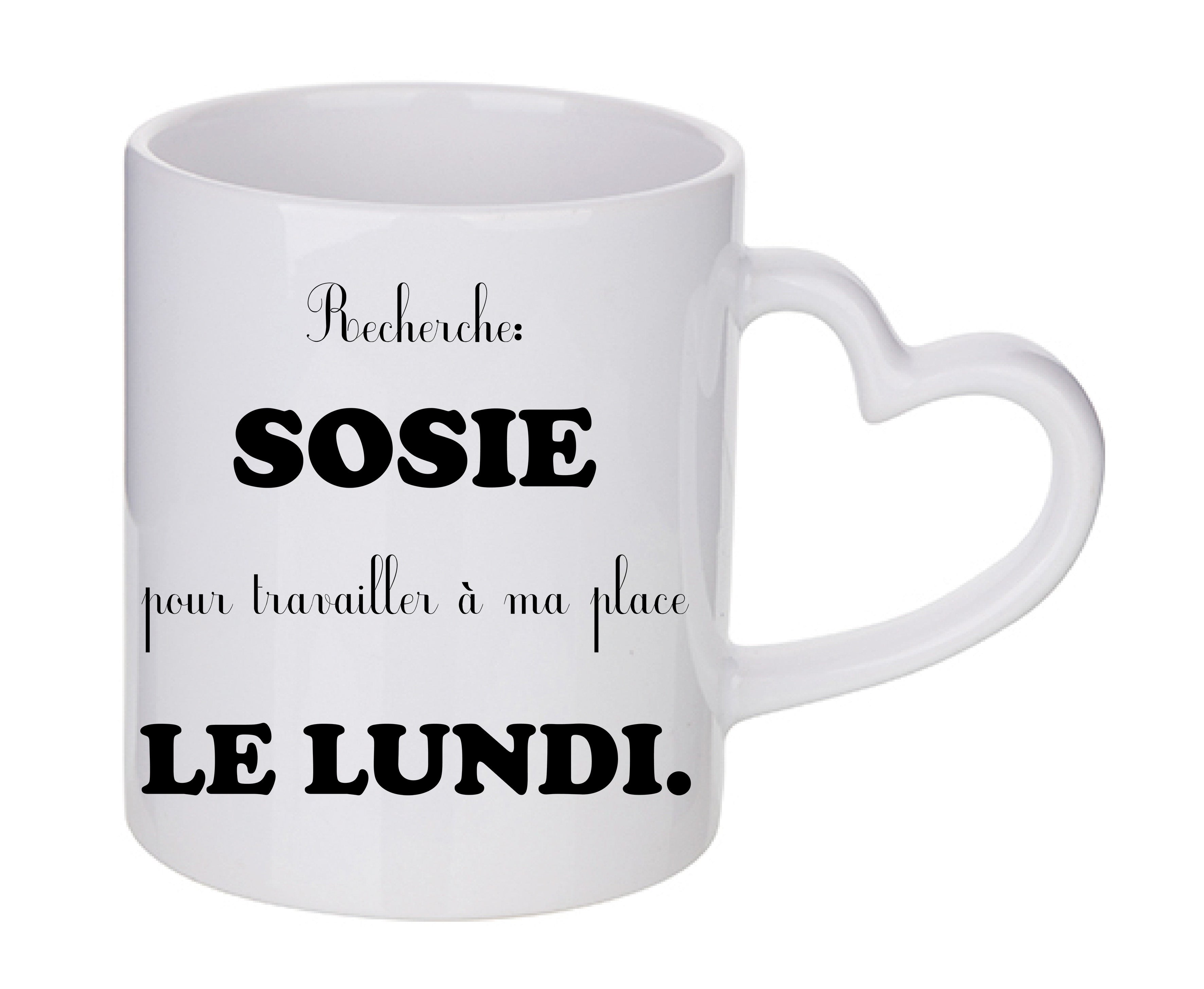 Mug coeur personnalisé Recherche sosie