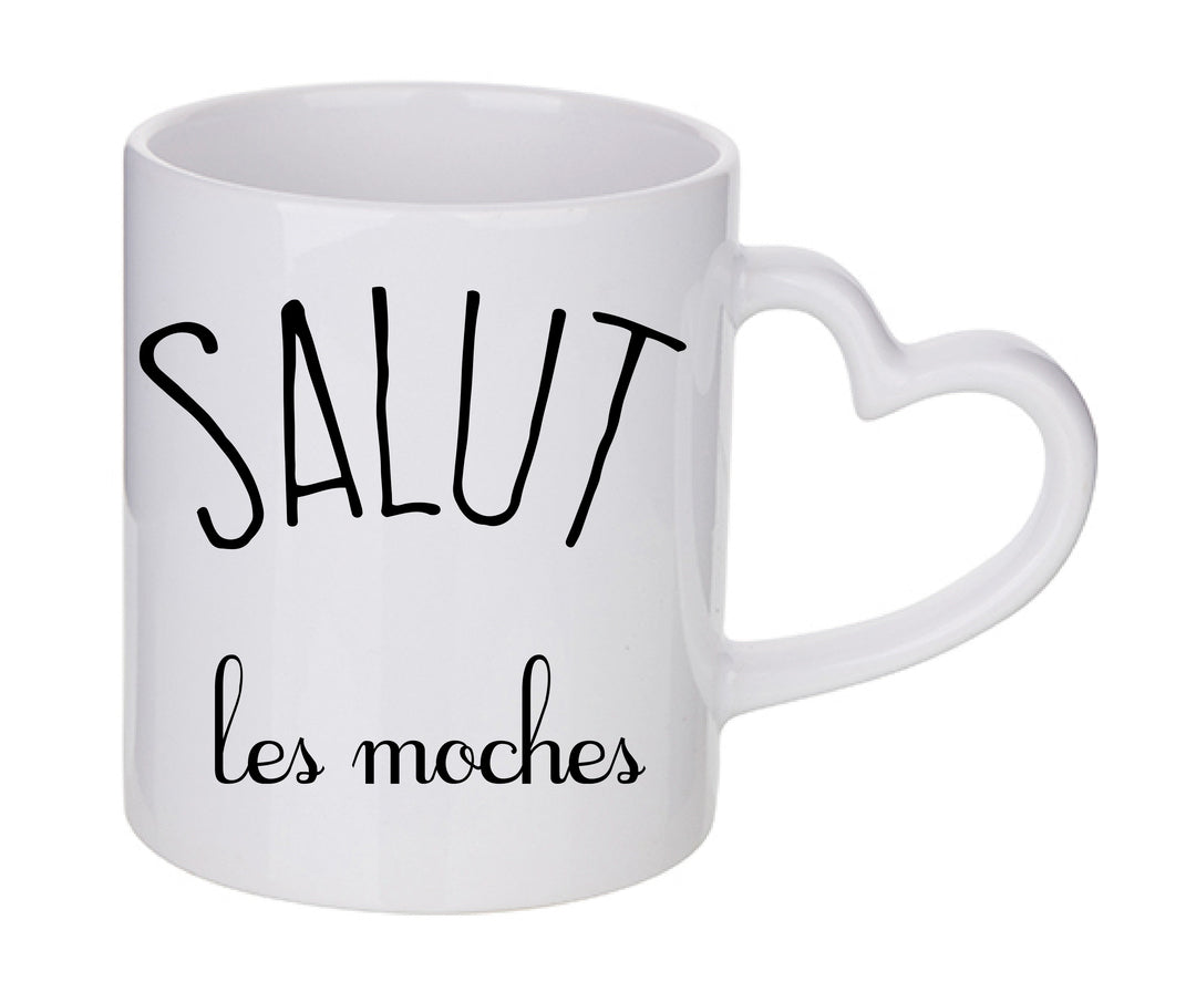 Mug coeur personnalisé Salut les moches