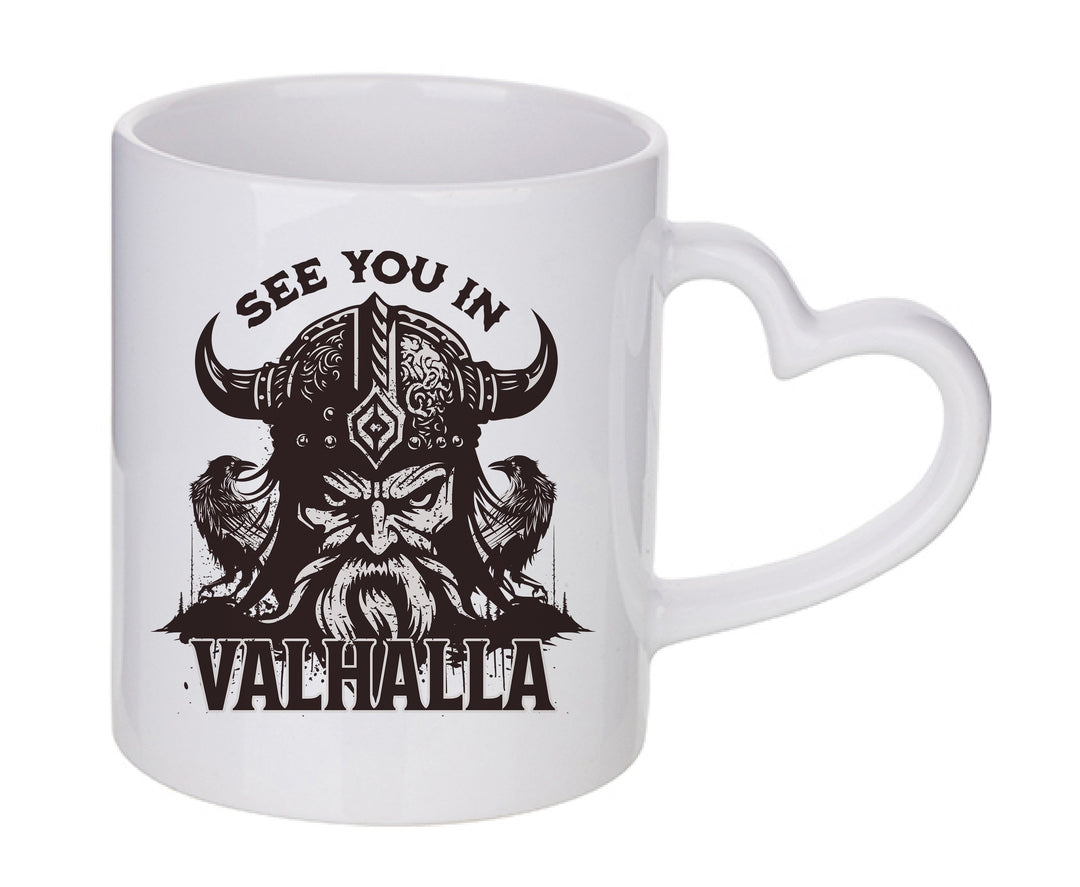 Mug coeur personnalisé See you in Valhalla
