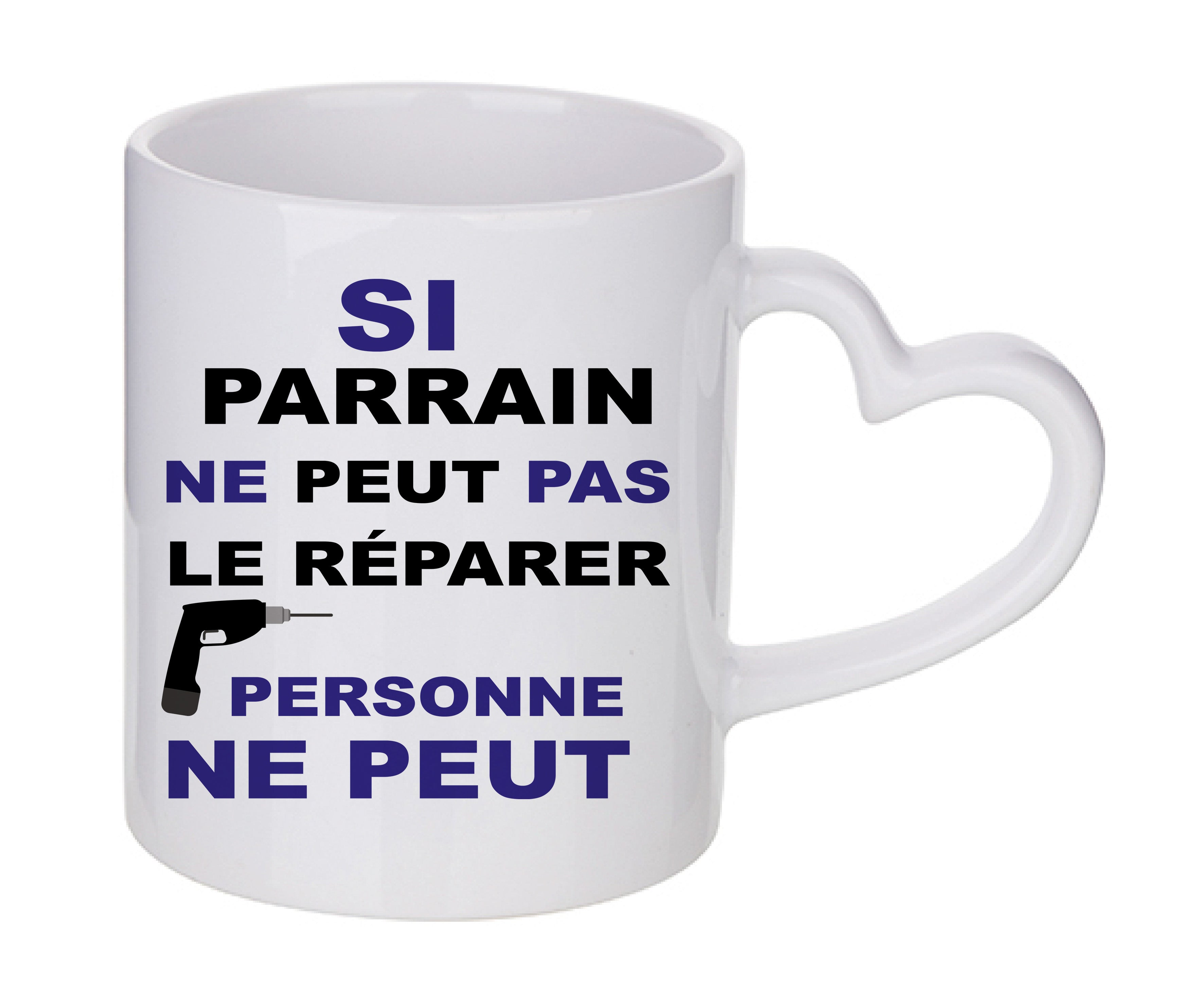 Mug coeur personnalisé Si parrain ne peut pas