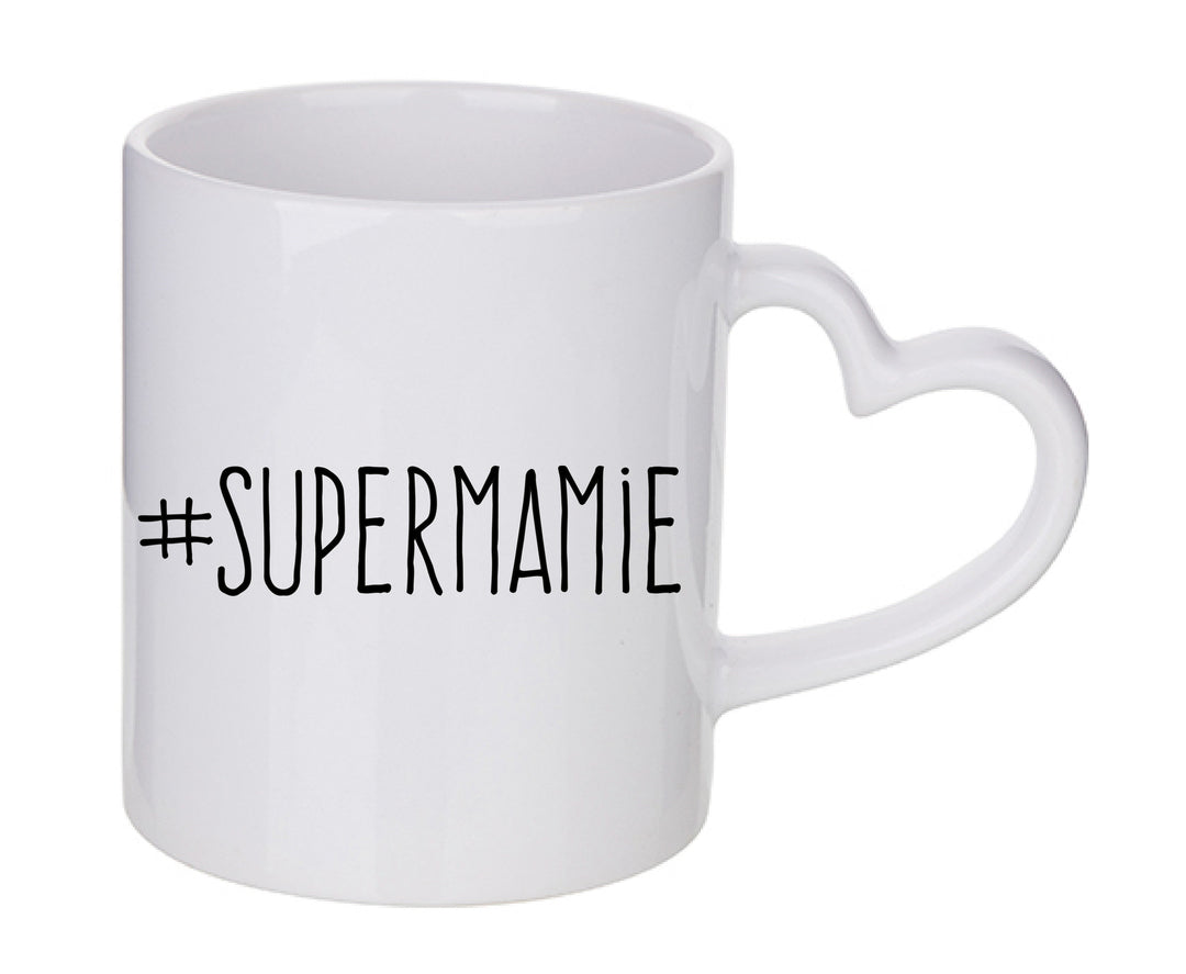 Mug coeur personnalisé Supermamie
