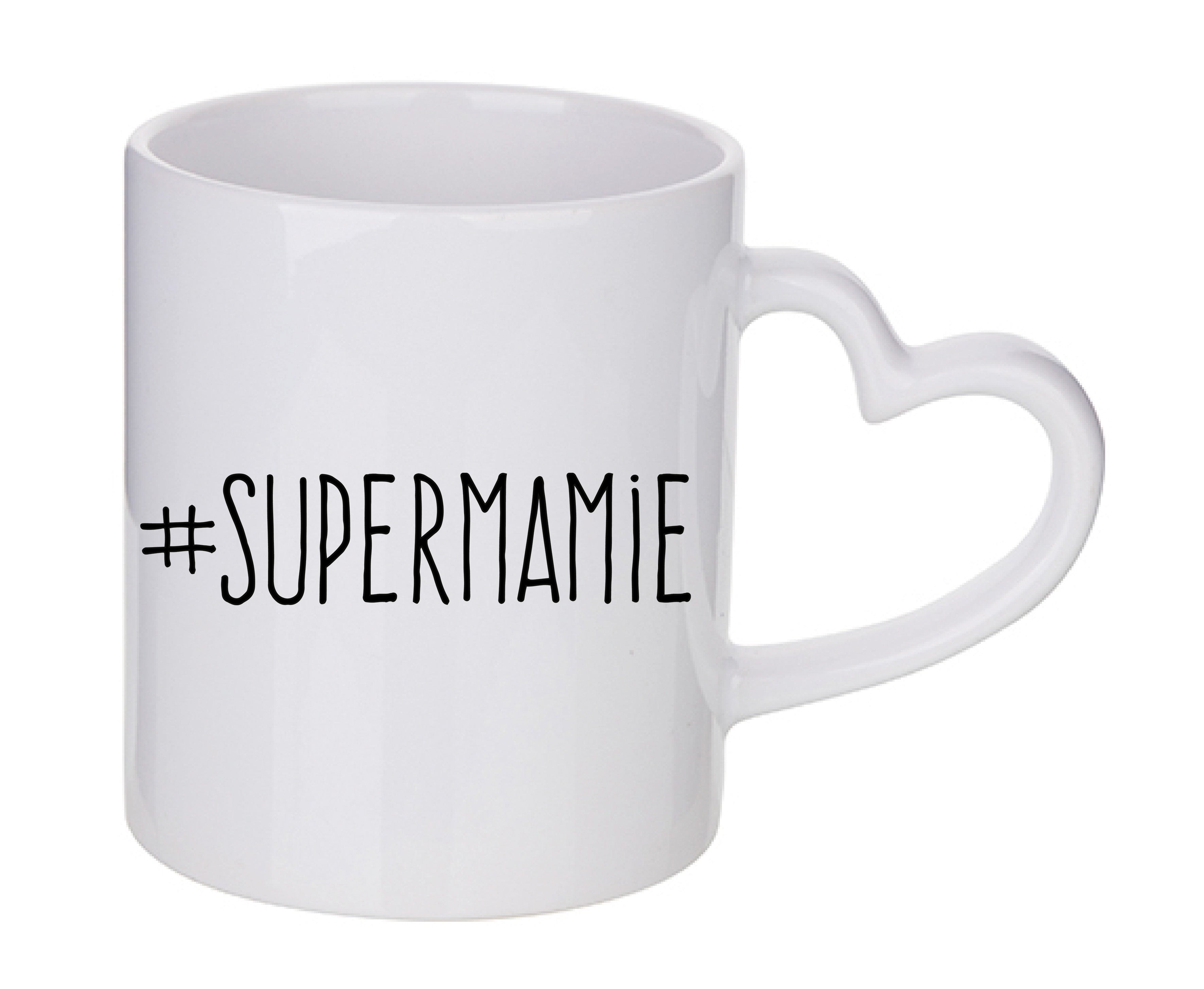 Mug coeur personnalisé Supermamie