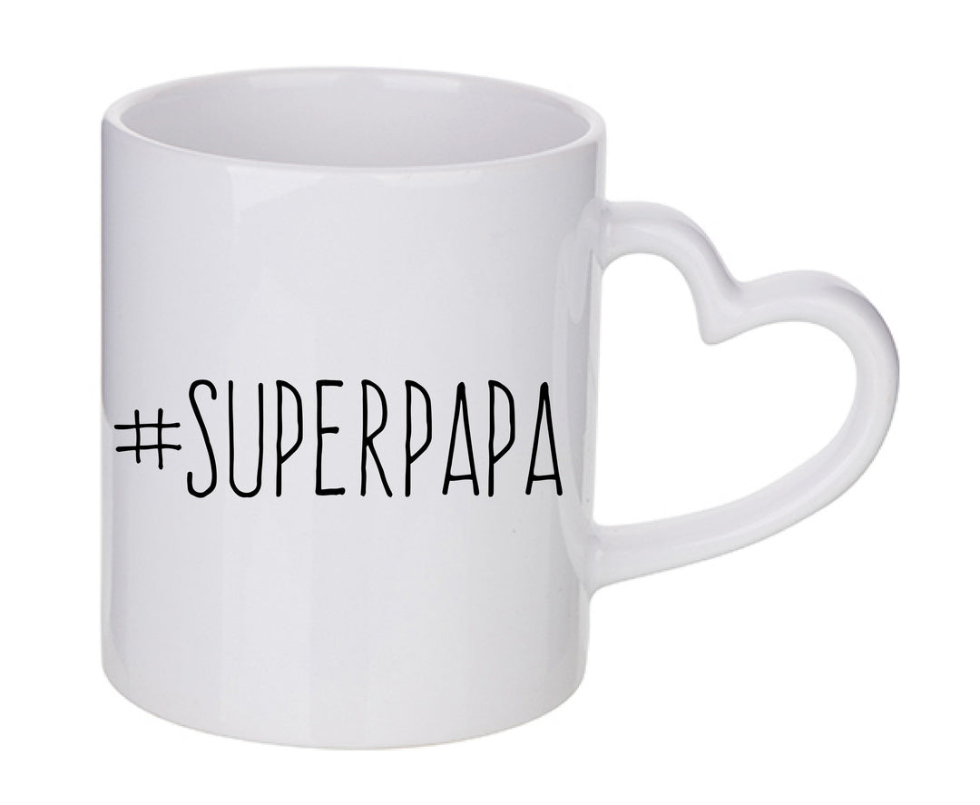 Mug coeur personnalisé Superpapa 2