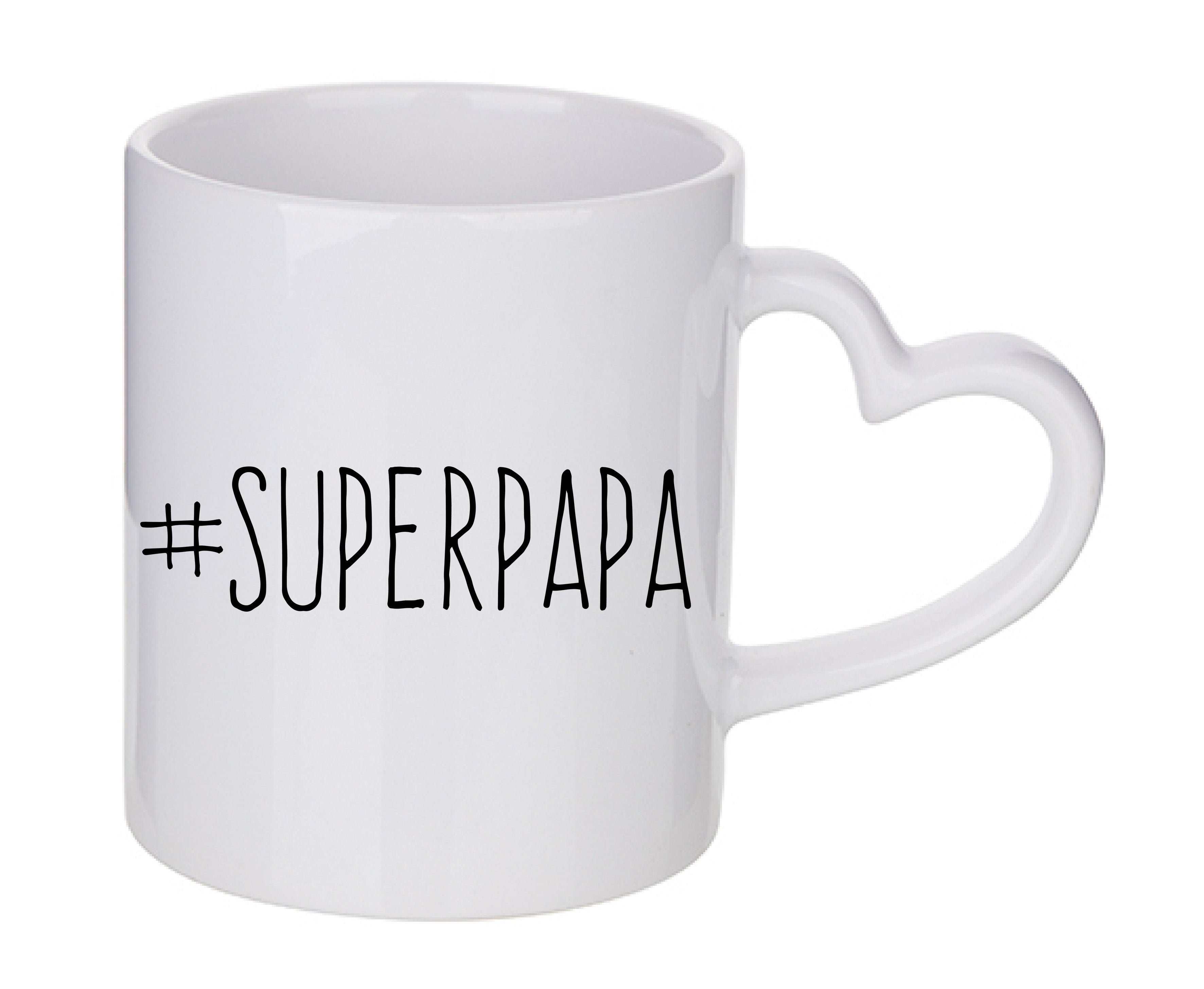 Mug coeur personnalisé Superpapa 2