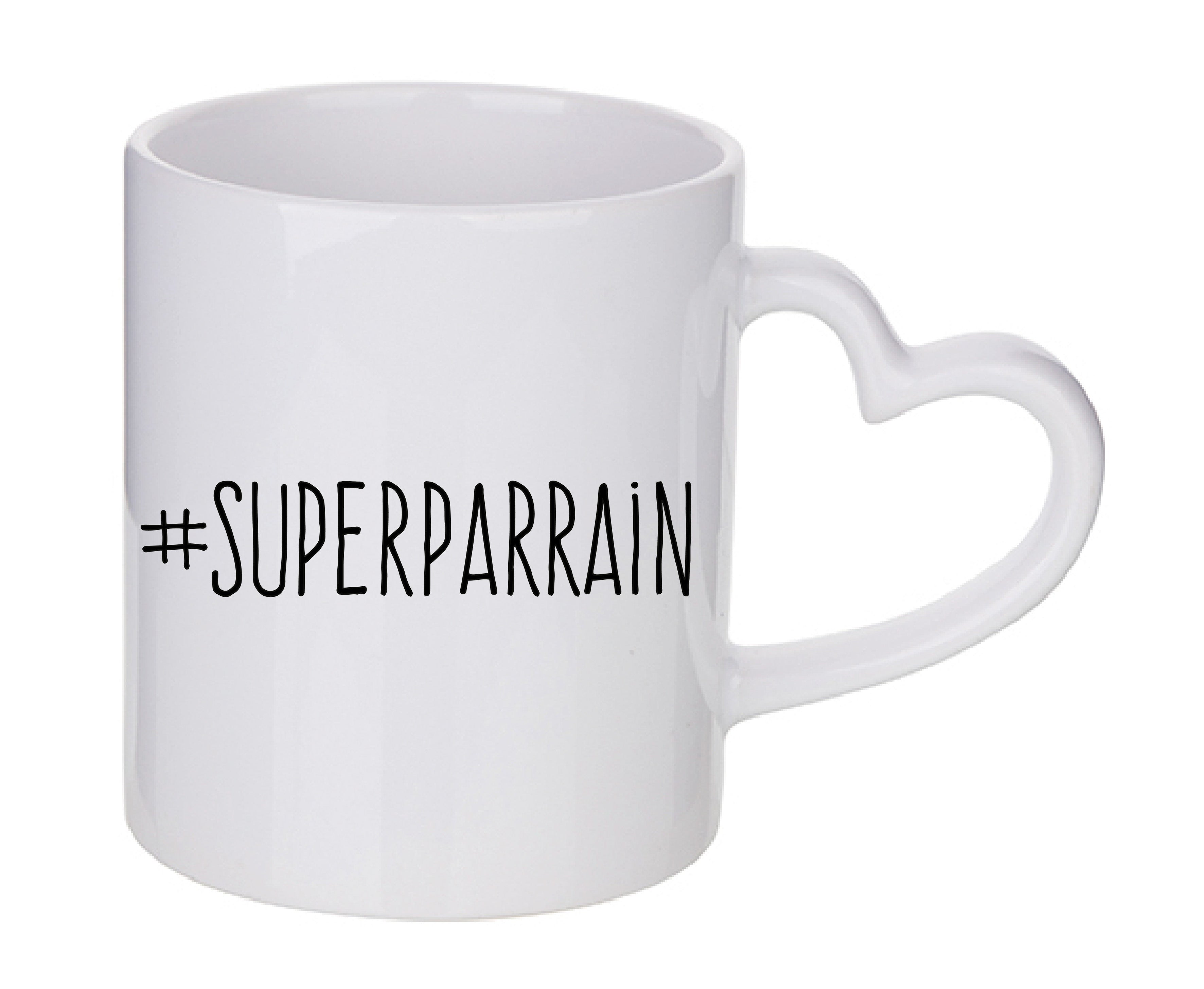 Mug coeur personnalisé Superparrain