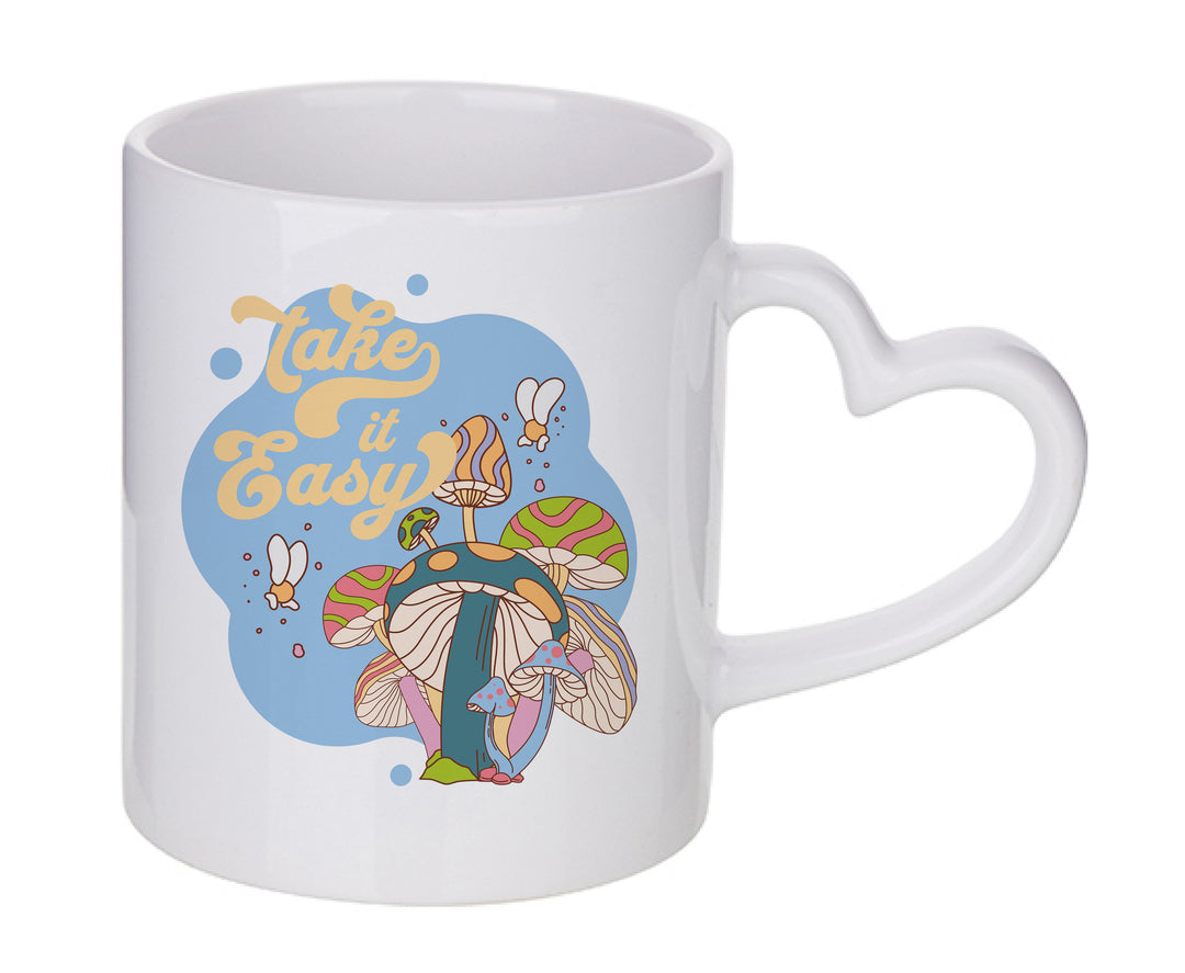 Mug coeur personnalisé Take it easy V2