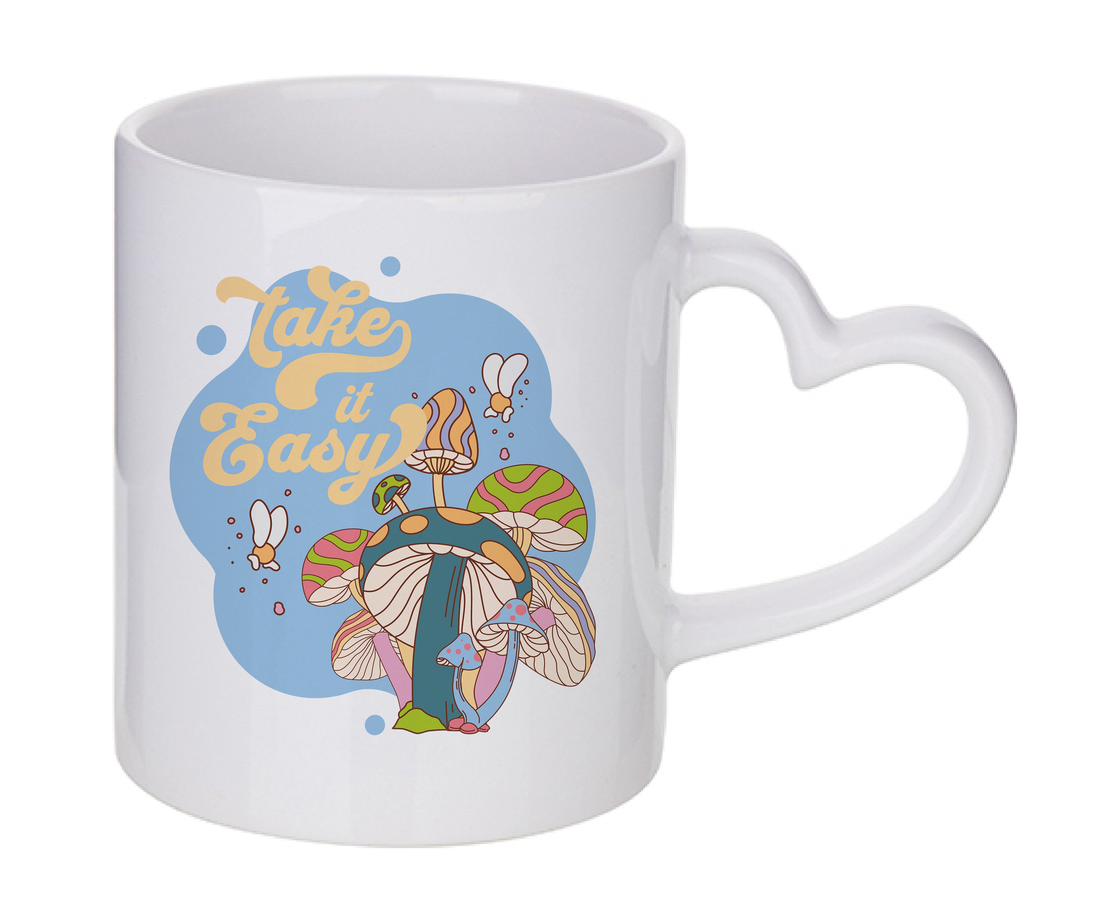 Mug coeur personnalisé Take it easy V2