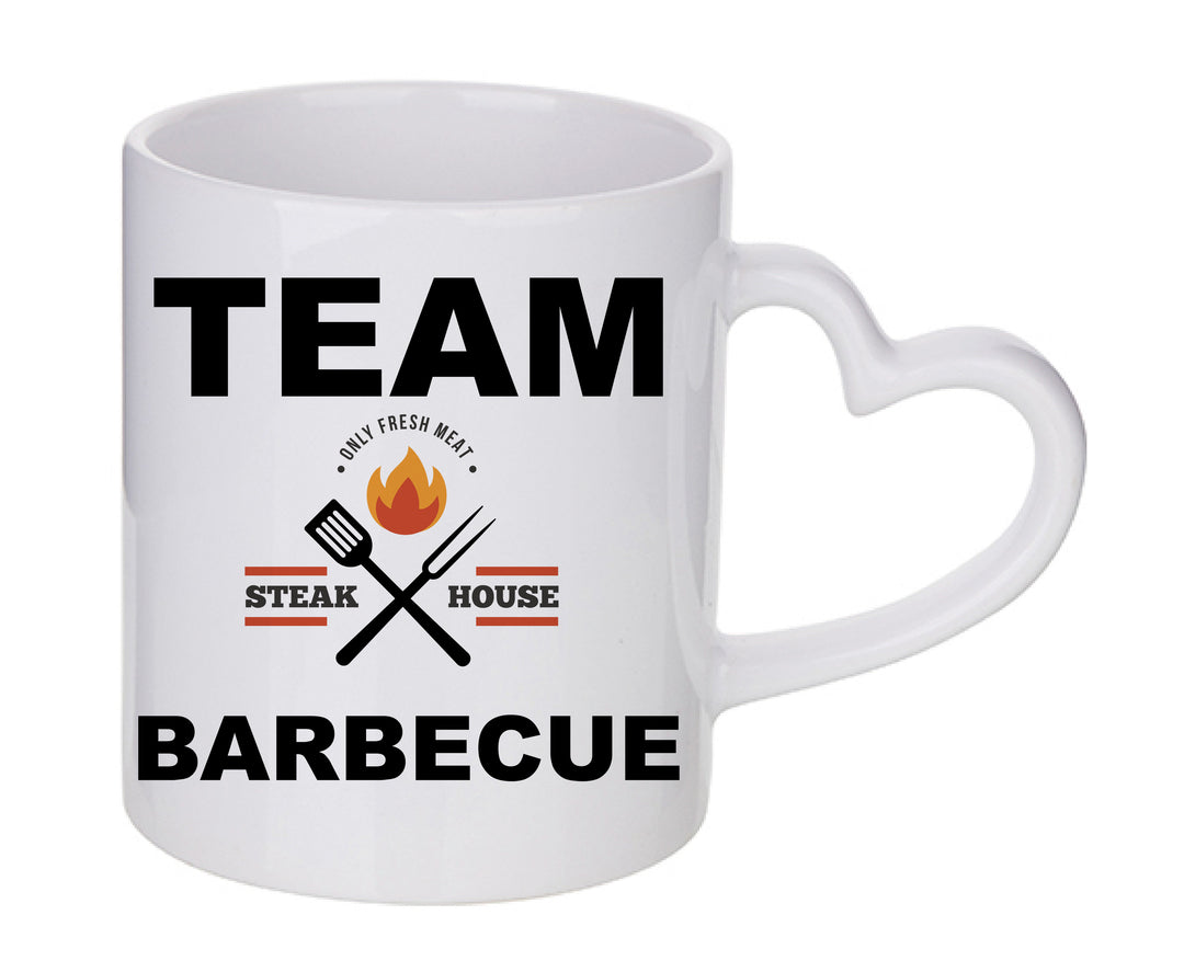 Mug coeur personnalisé Team Barbecue
