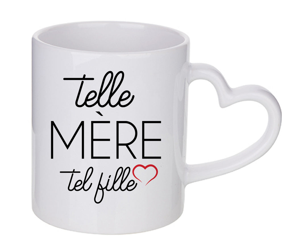 Mug coeur personnalisé Tel mere telle fille