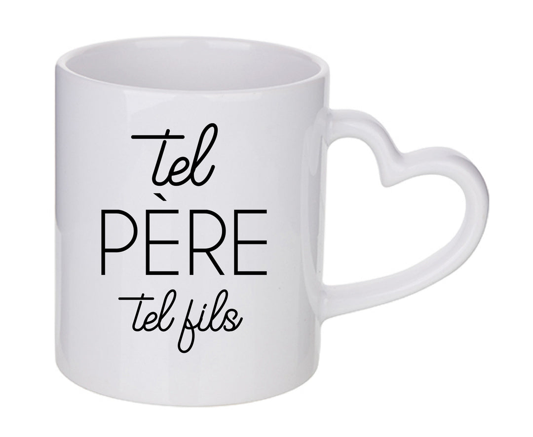 Mug coeur personnalisé Tel pere tel fils