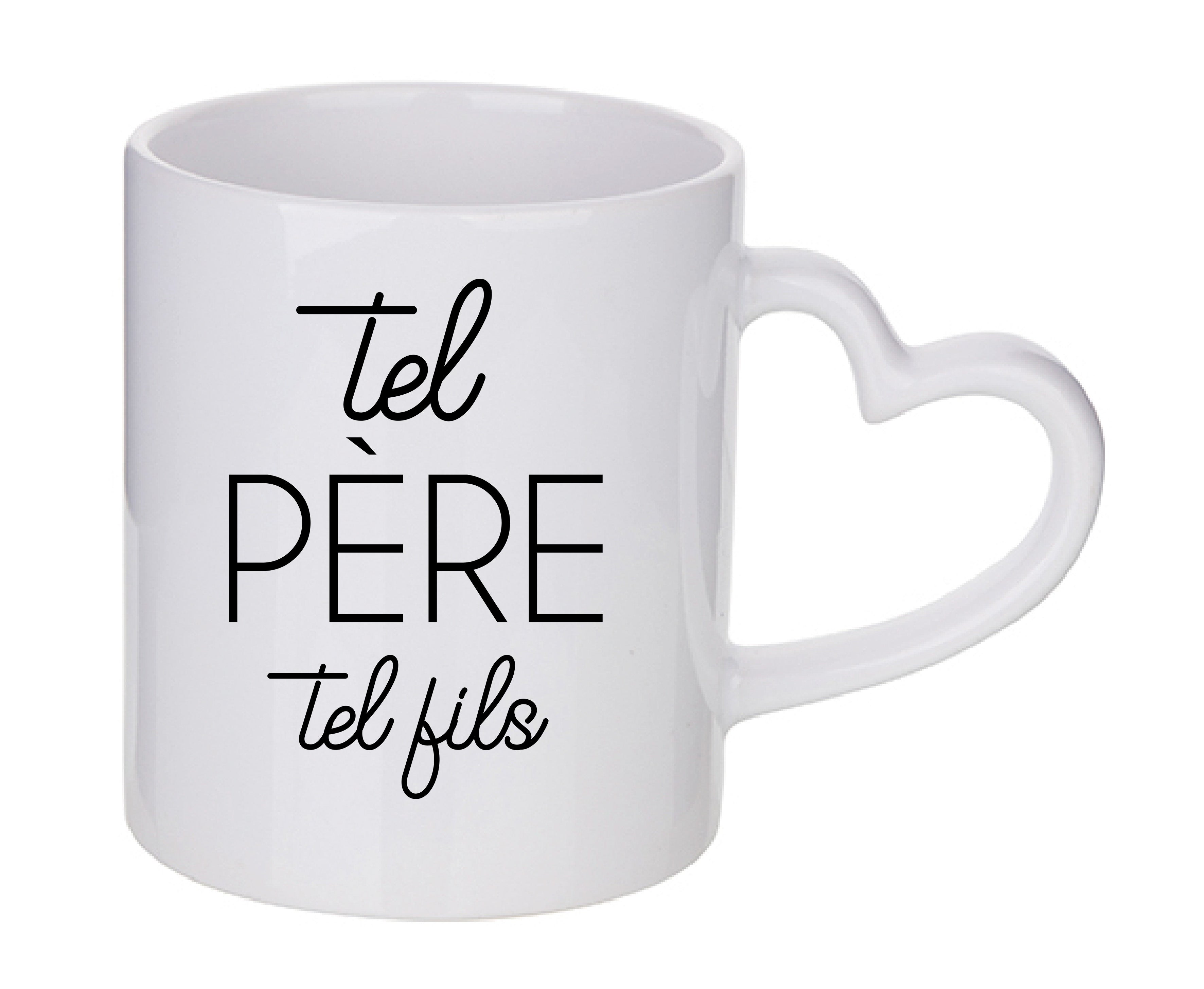 Mug coeur personnalisé Tel pere tel fils