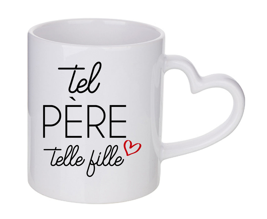 Mug coeur personnalisé Tel pere telle fille
