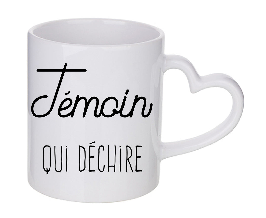 Mug coeur personnalisé Temoin qui dechire