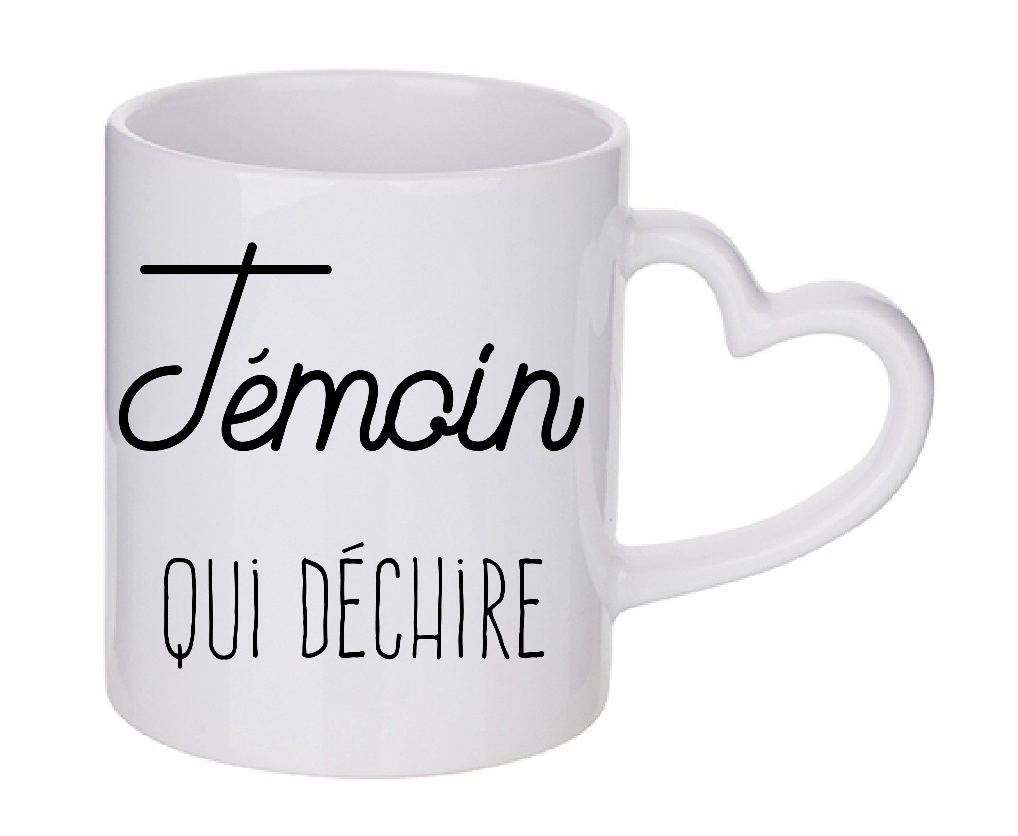 Mug coeur personnalisé Temoin qui dechire