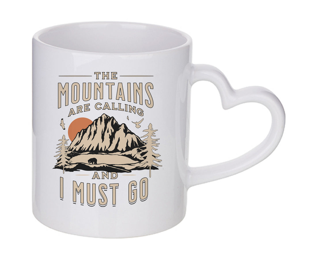 Mug coeur personnalisé The mountains are calling ang I must go
