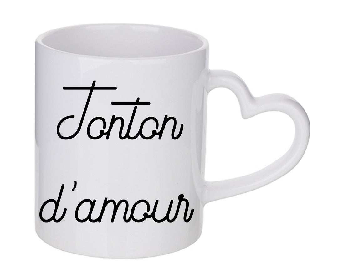 Mug coeur personnalisé Tonton d'amour