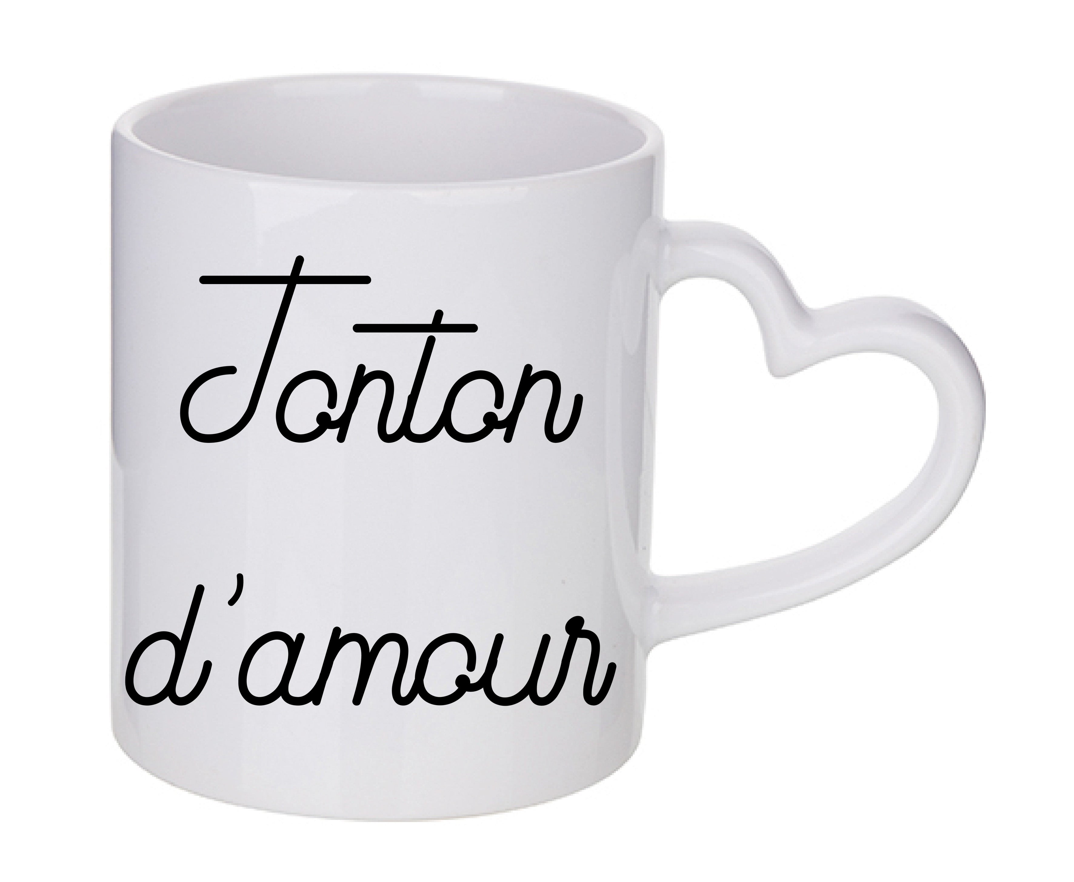Mug coeur personnalisé Tonton d'amour