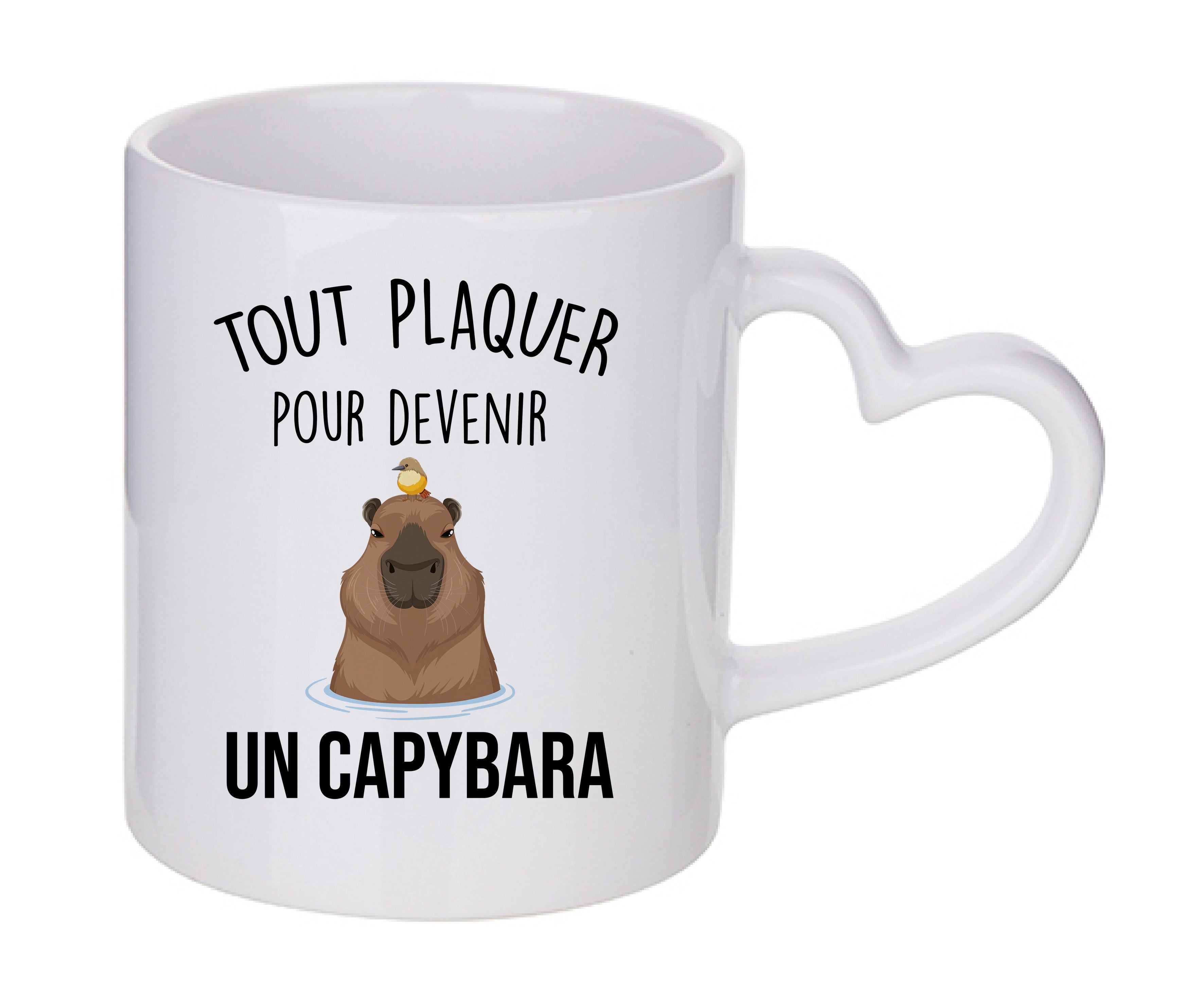 Mug coeur personnalisé Tout plaquer pour devenir un capybara