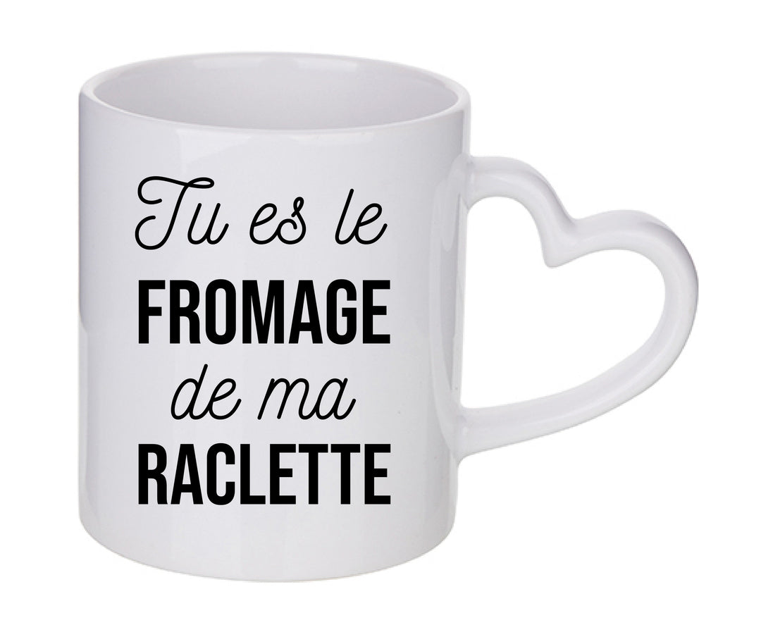 Mug coeur personnalisé Tu es le fromage de ma raclette