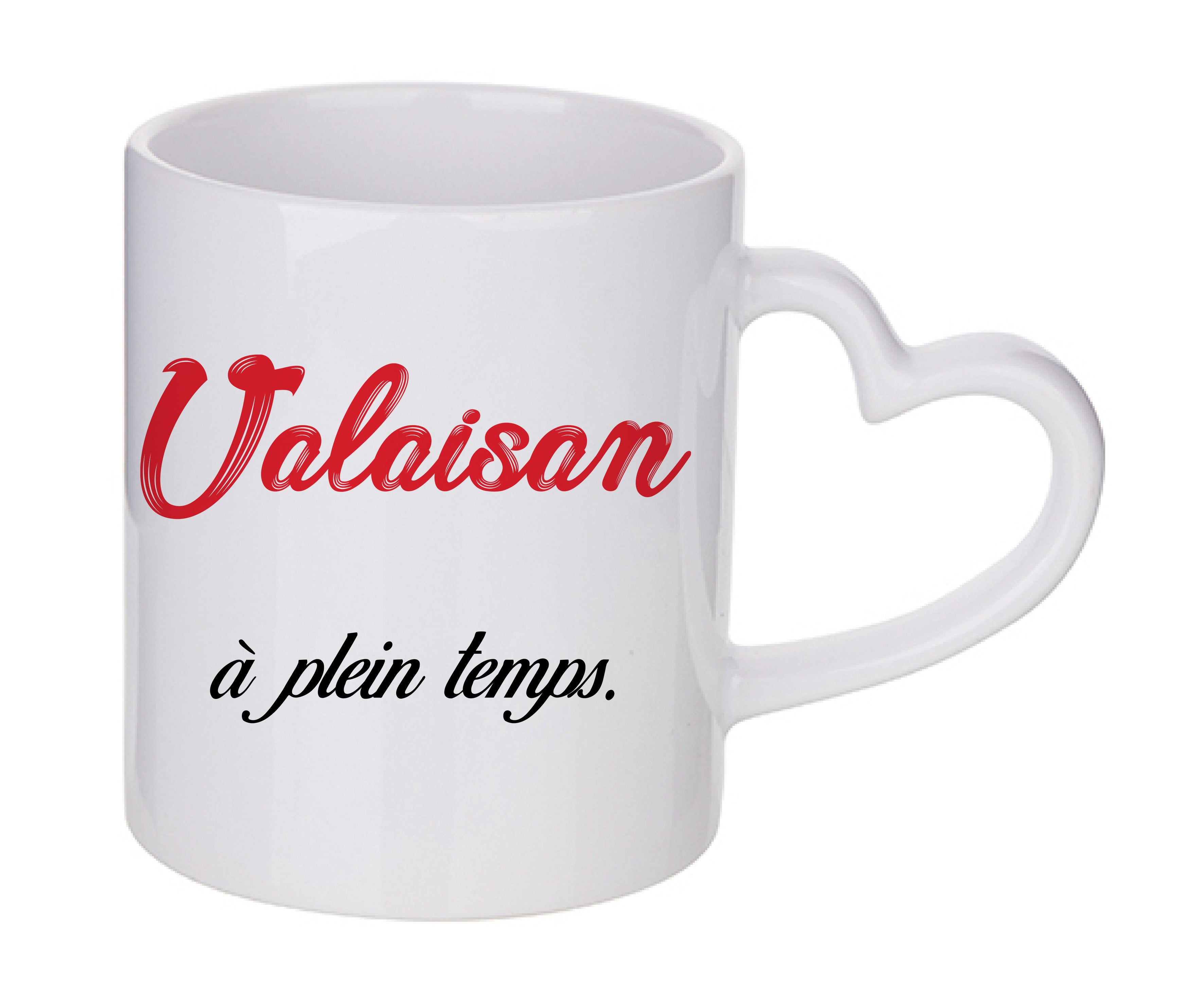 Mug coeur personnalisé Valaisan a plein temps