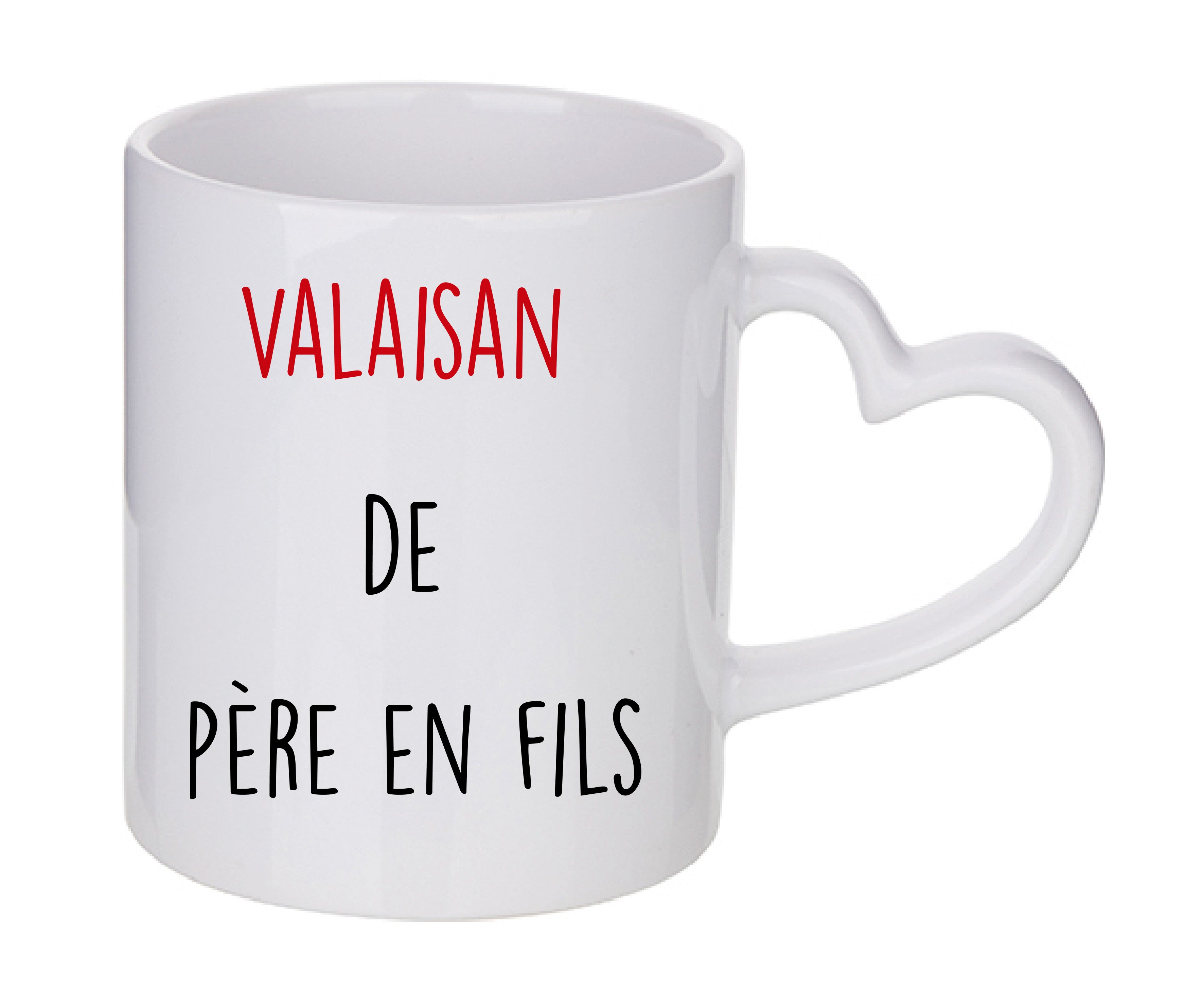 Mug coeur personnalisé Valaisan de père en fils