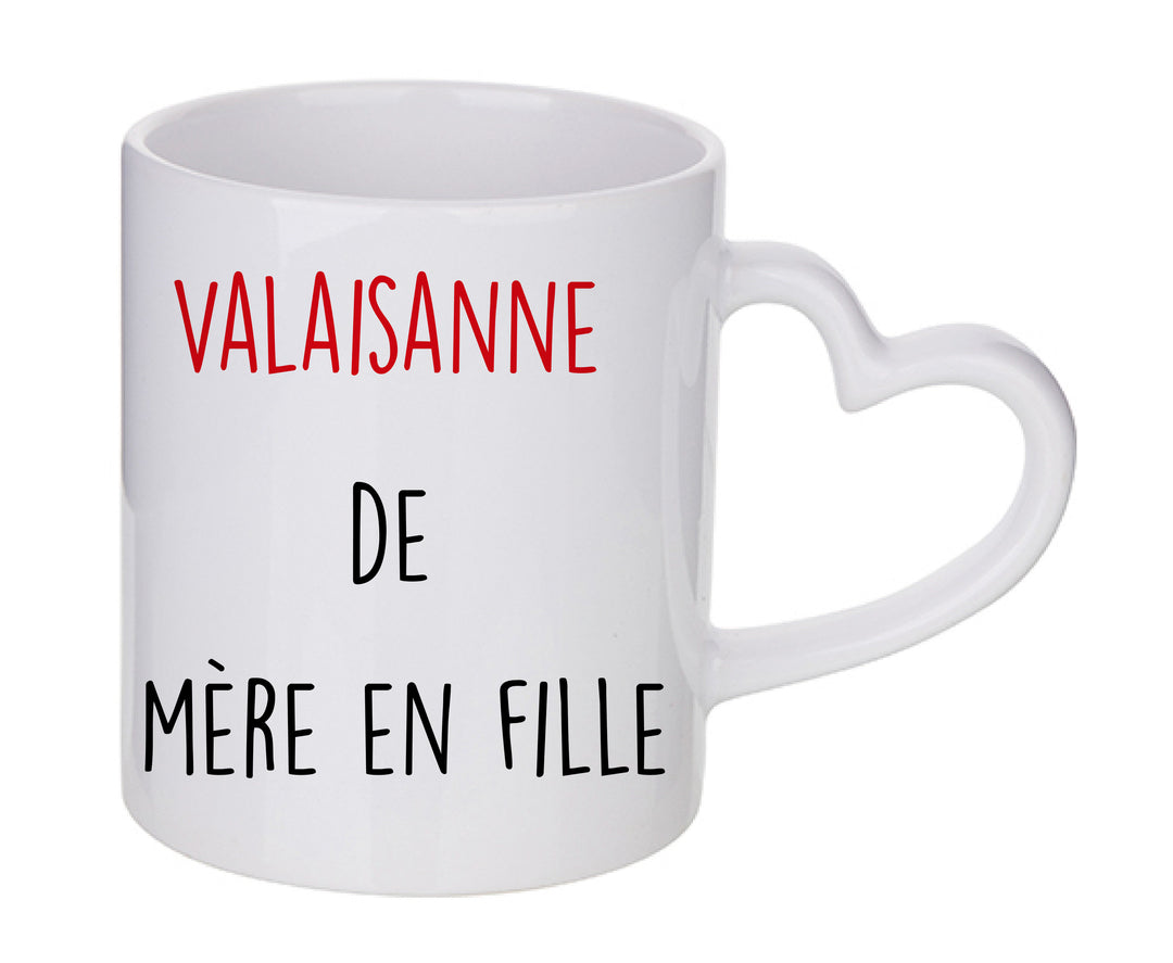 Mug coeur personnalisé Valaisanne de mère en fille