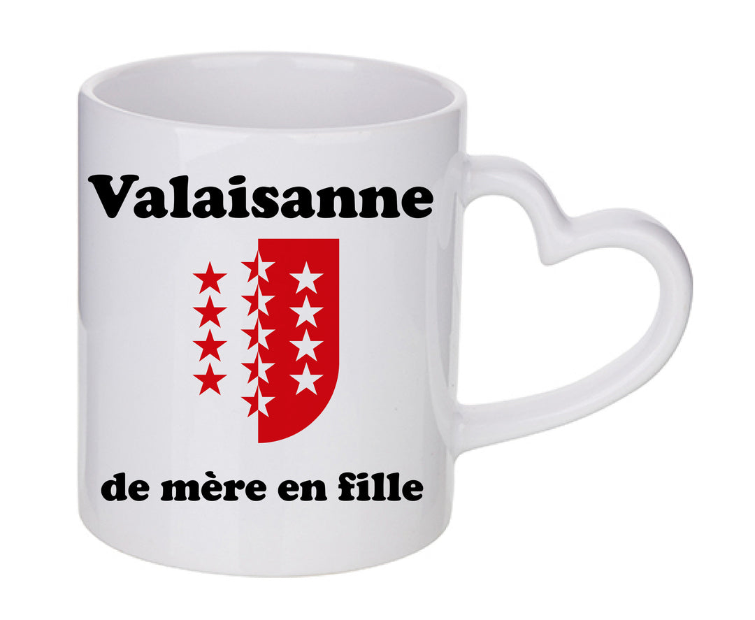 Mug coeur personnalisé Valaisanne de mere en fille