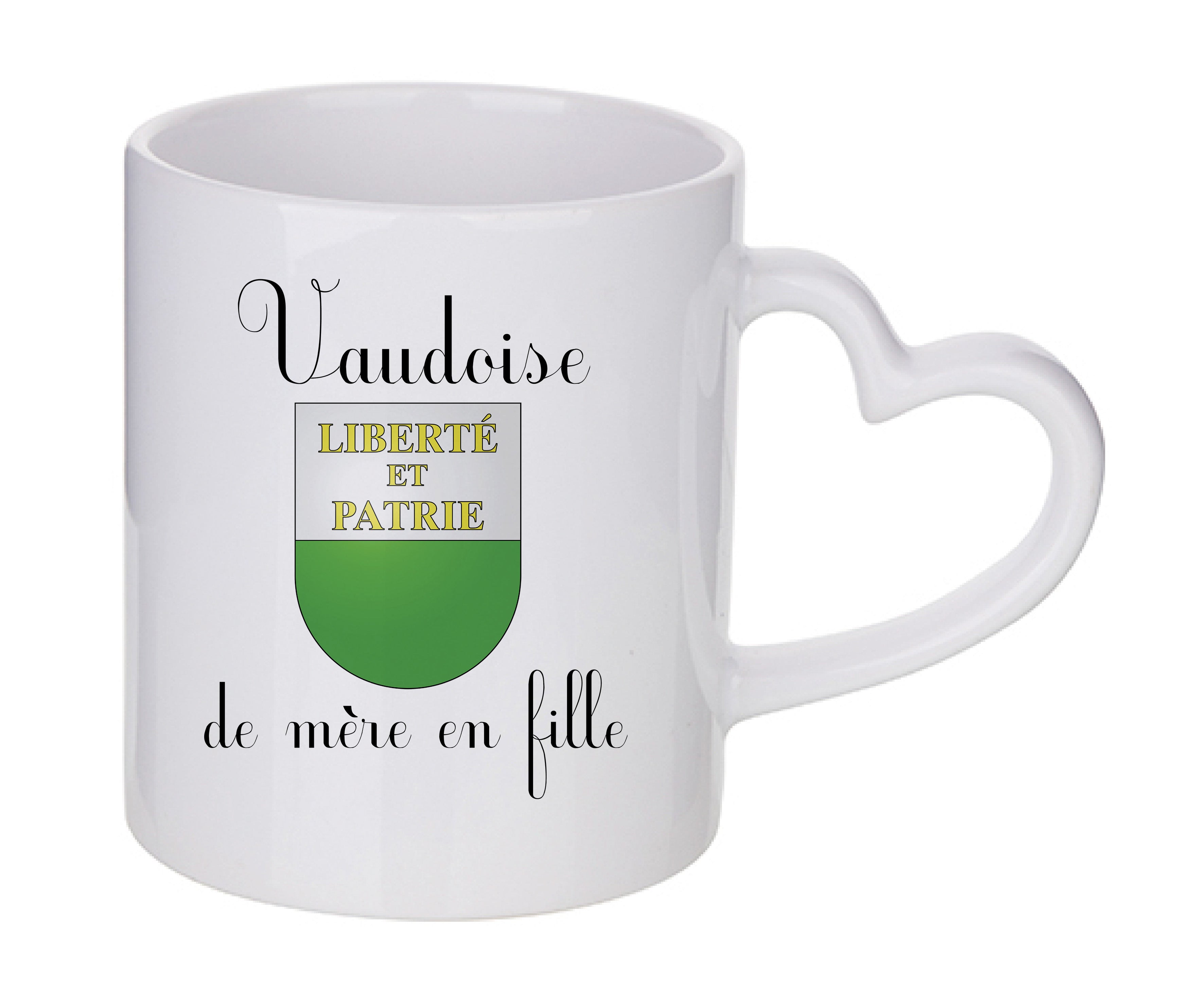 Mug coeur personnalisé Vaudoise de mère en fille