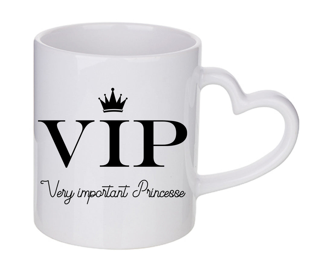 Mug coeur personnalisé Very important princesse