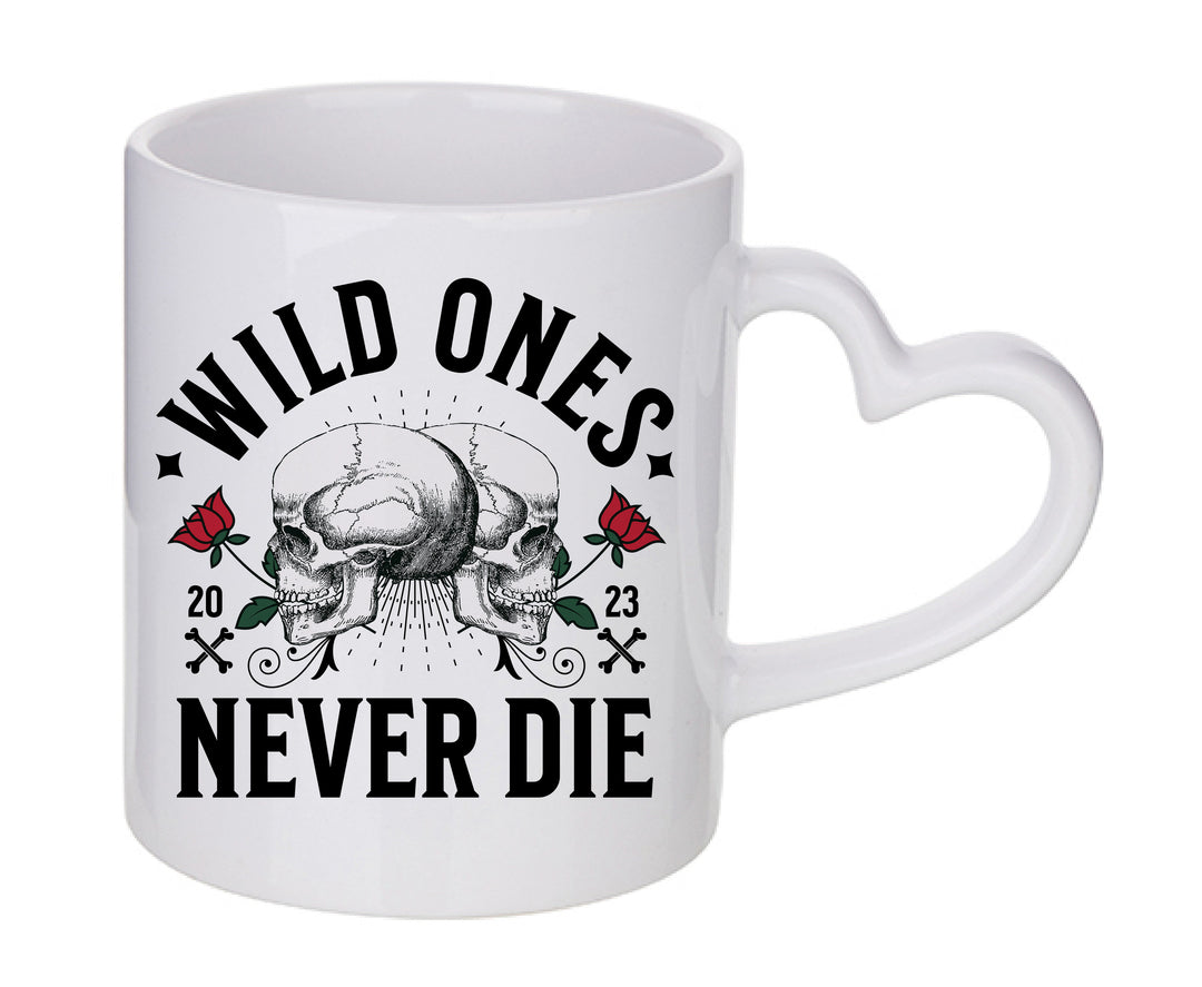 Mug coeur personnalisé Wild one never dies