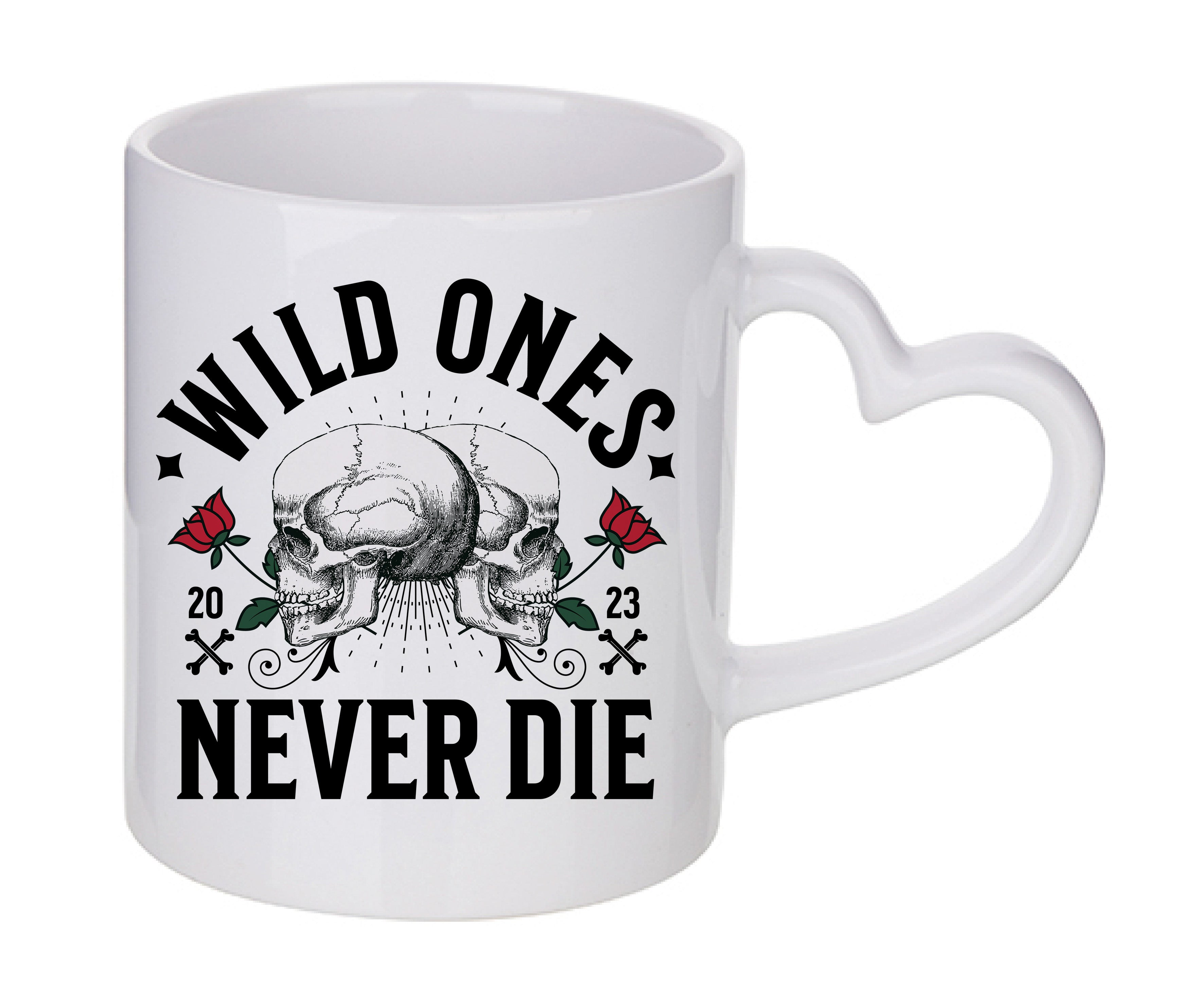 Mug coeur personnalisé Wild one never dies