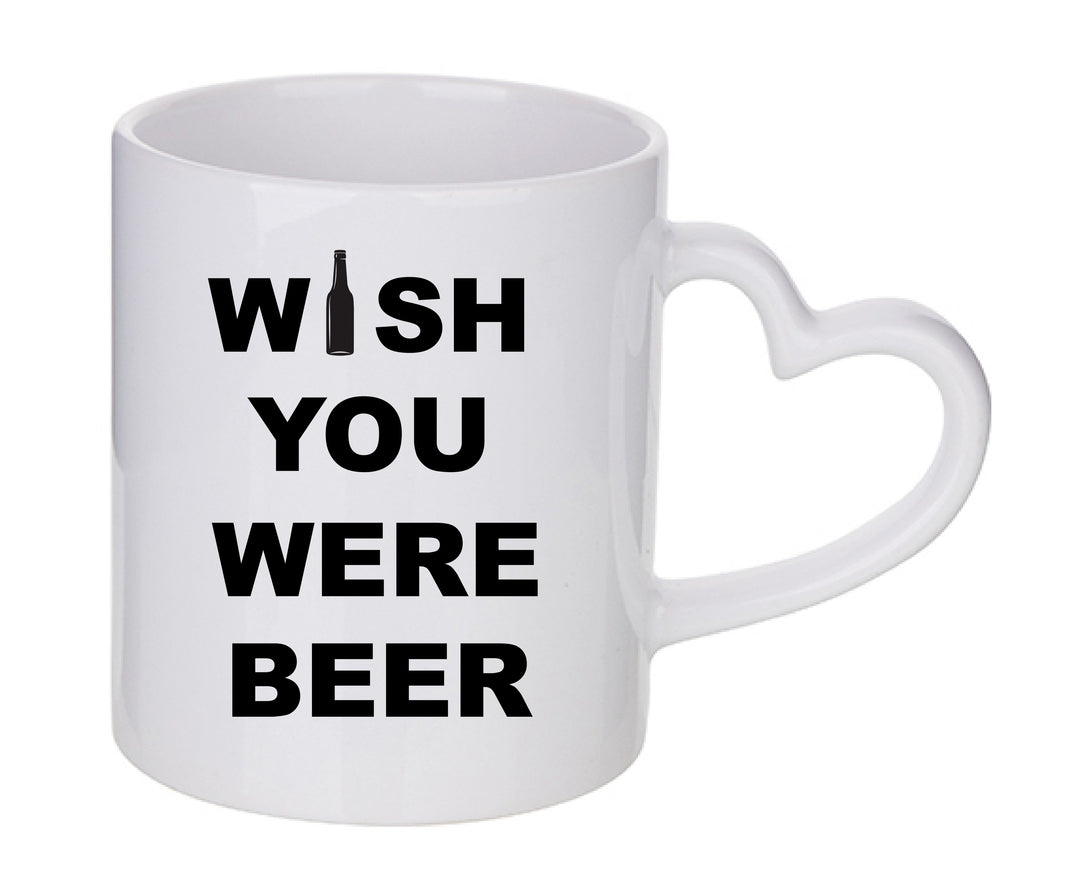 Mug coeur personnalisé Wish you were beer