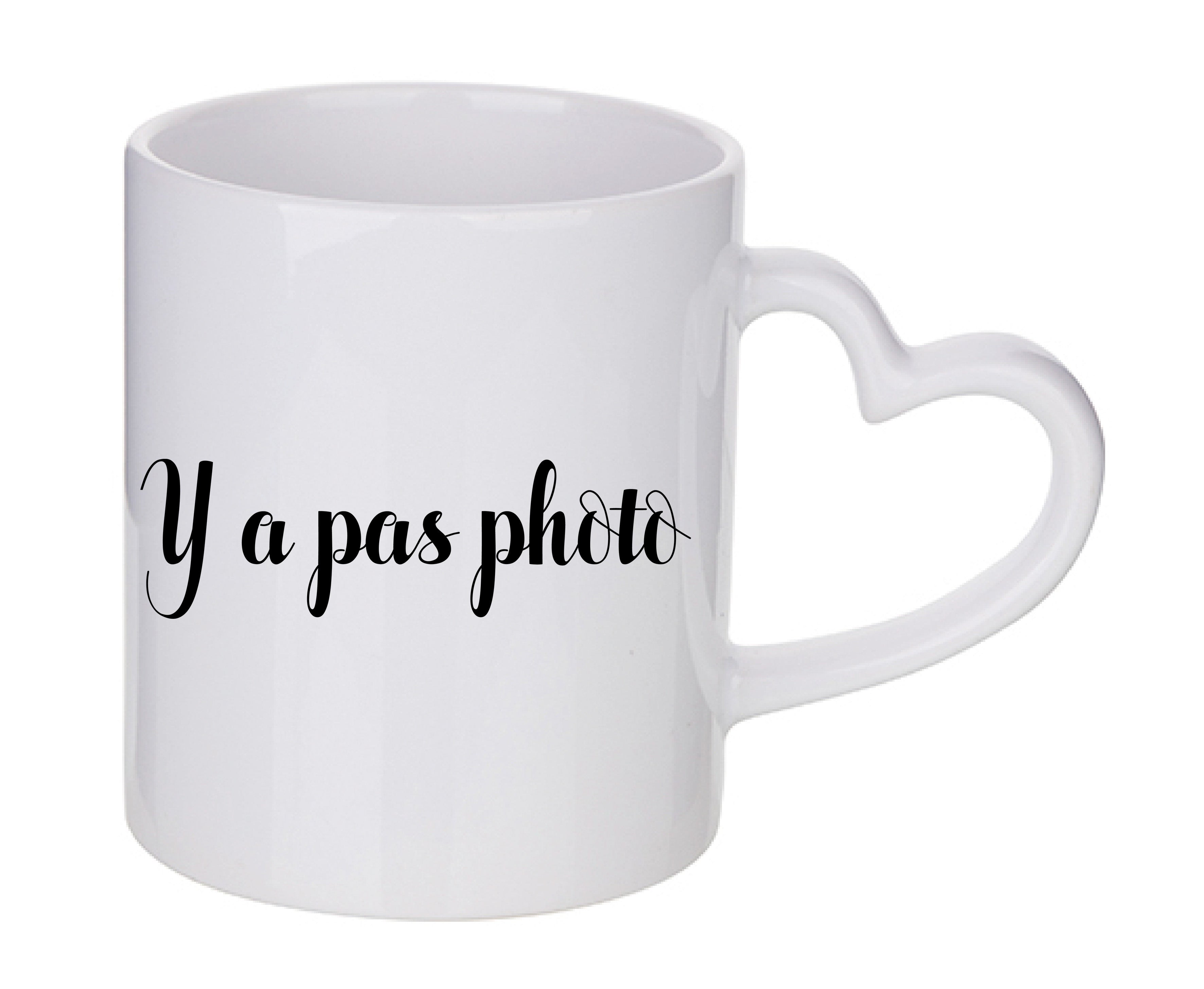 Mug coeur personnalisé Y a pas photo