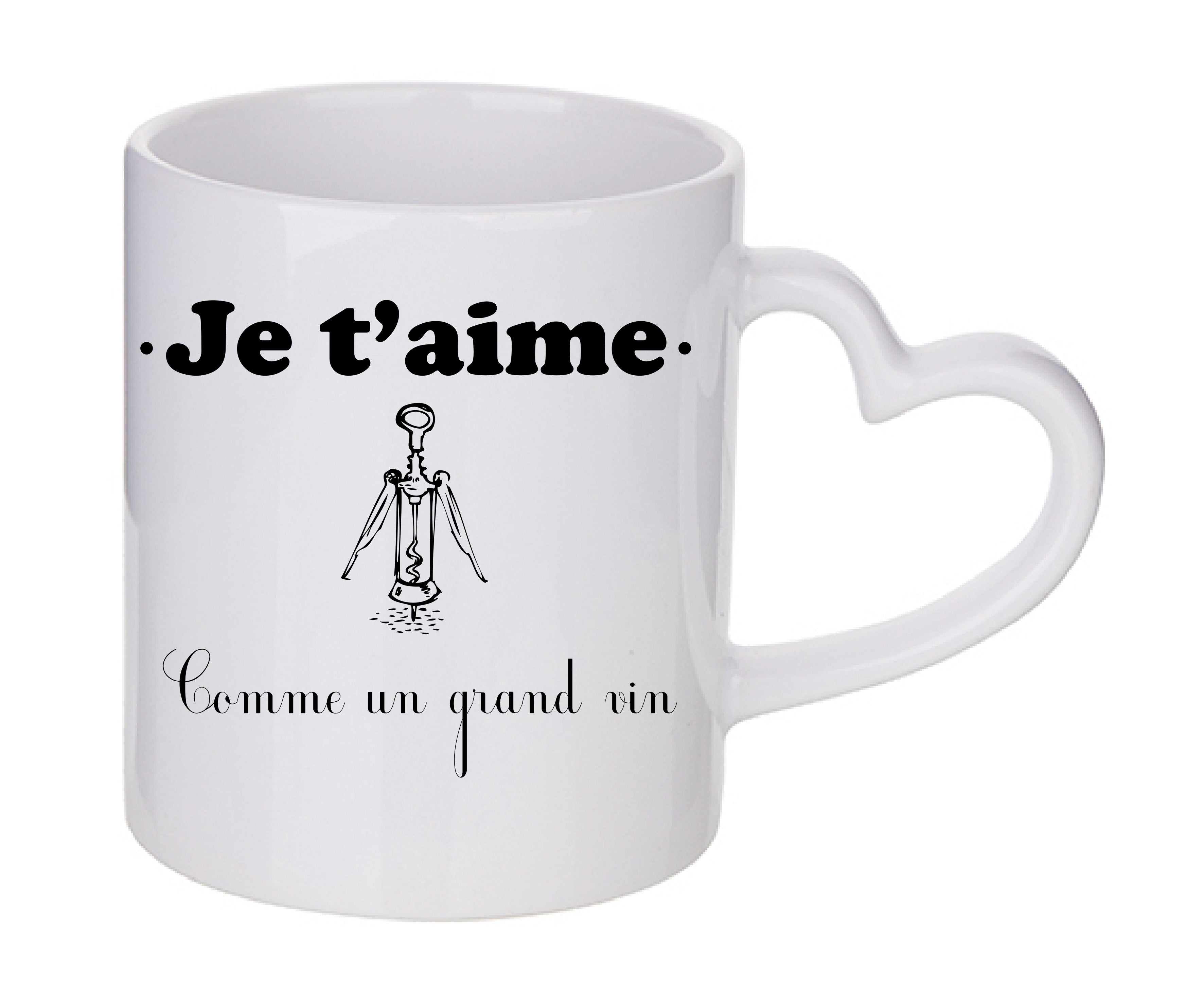 Mug coeur personnalisé comme un grand vin