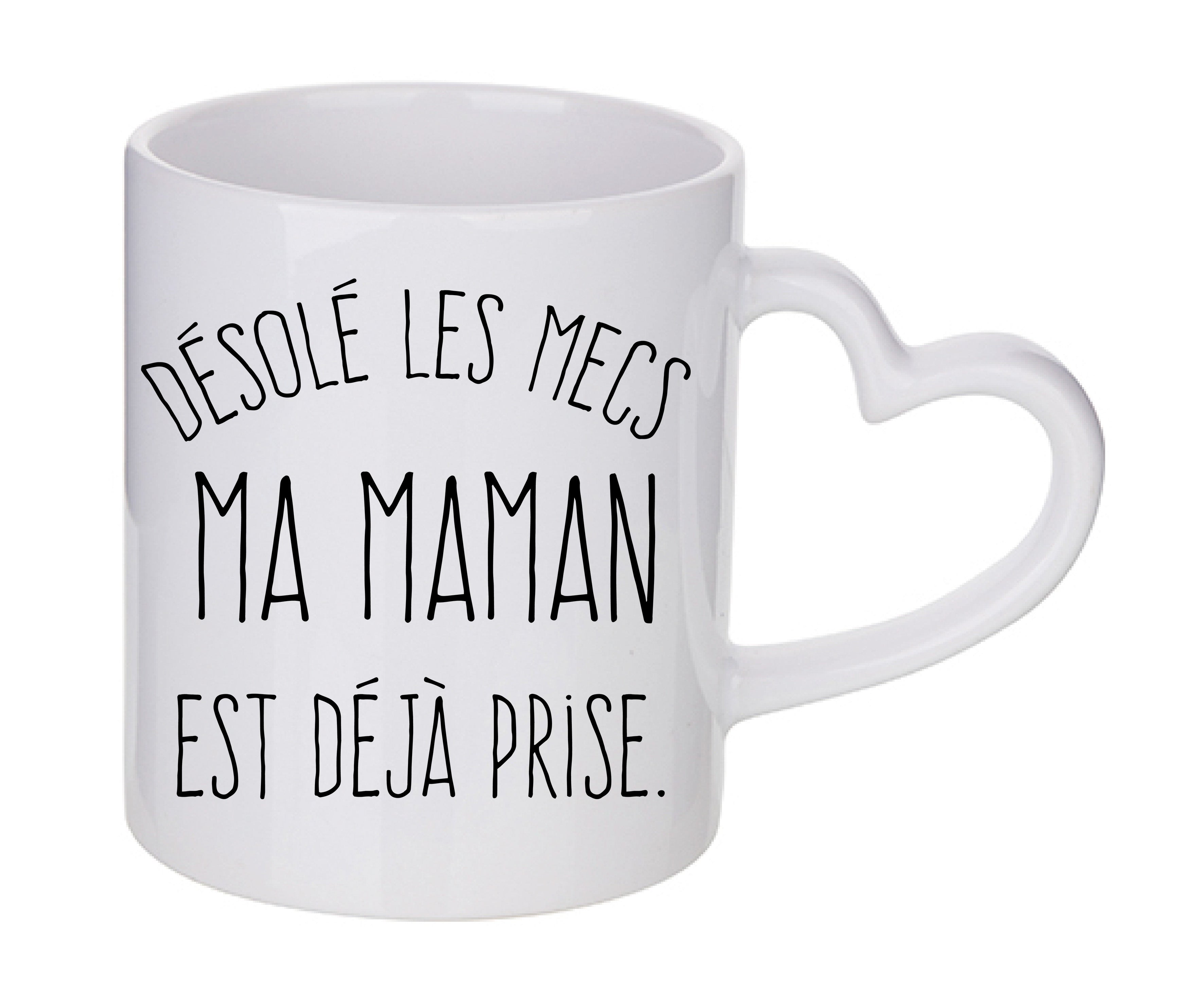 Mug coeur personnalisé desole les MECS