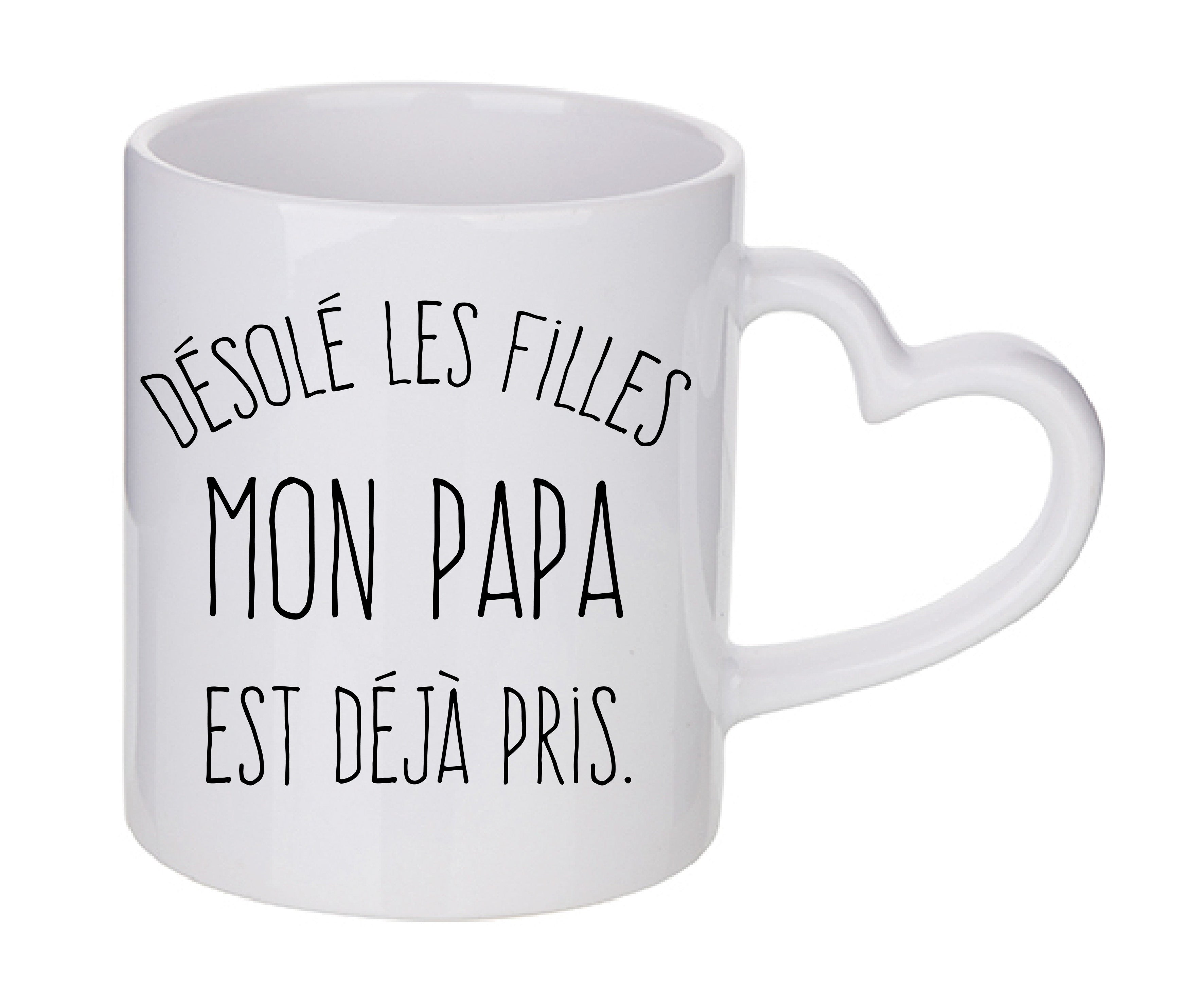 Mug coeur personnalisé desole les filles