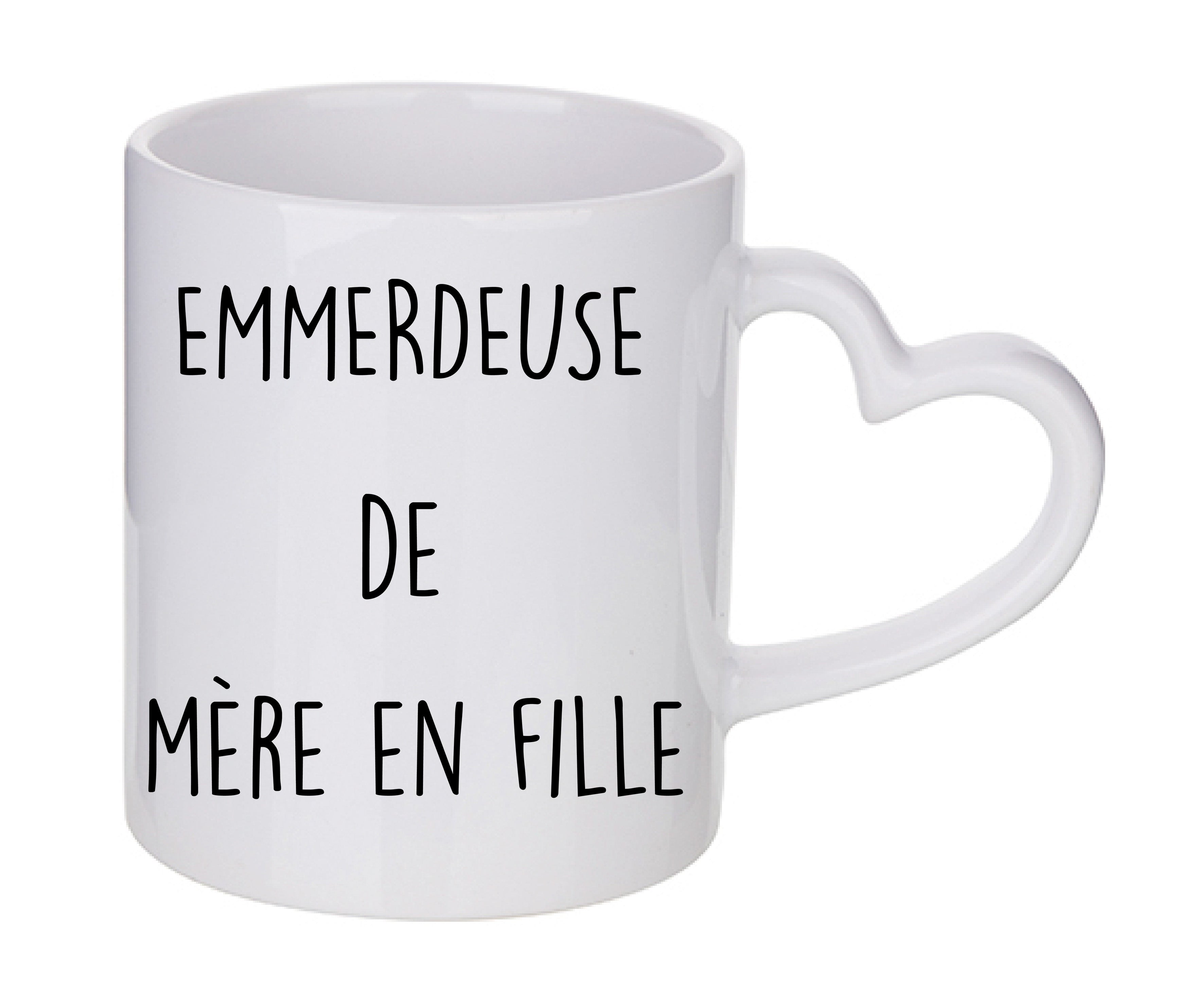 Mug coeur personnalisé emmerdeuse de mère en fille