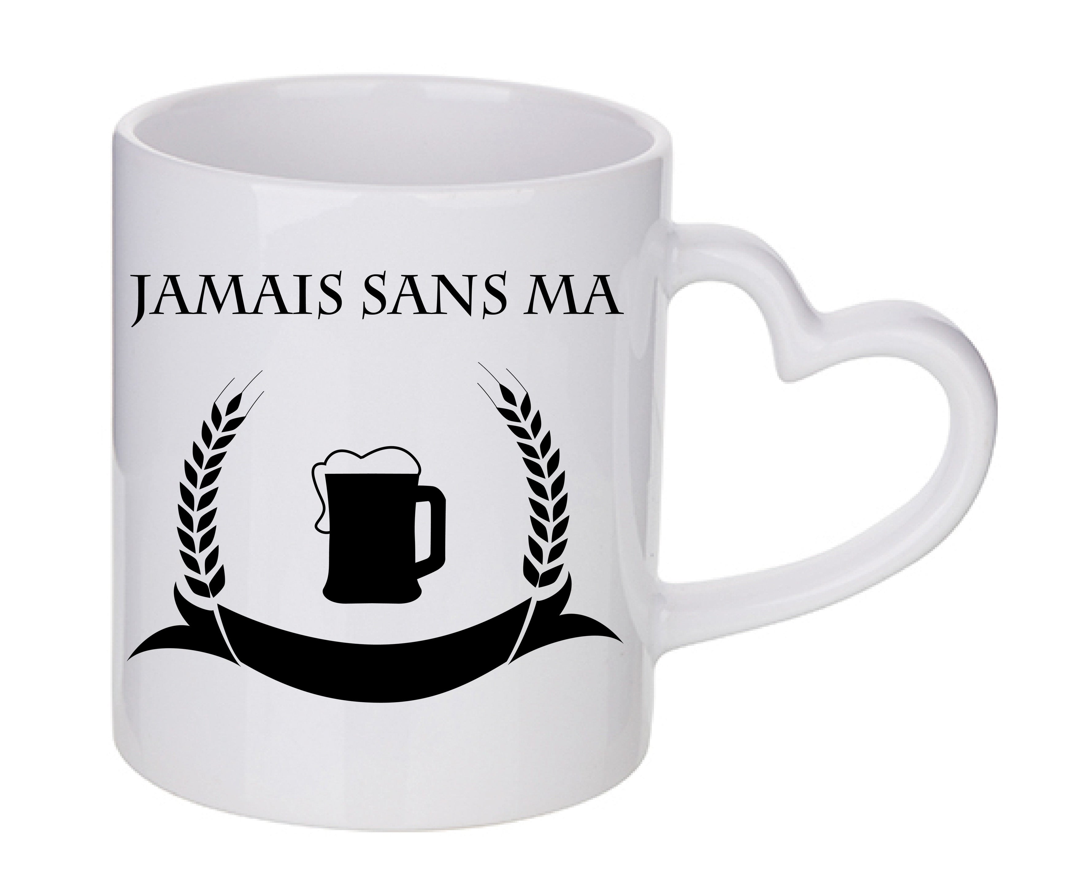 Mug coeur personnalisé jamais sans ma rousse