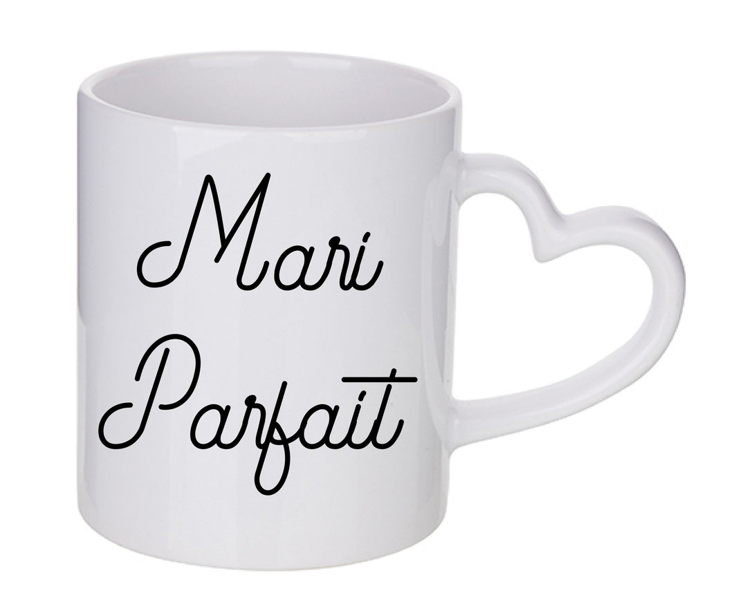 Mug coeur personnalisé mari parfait