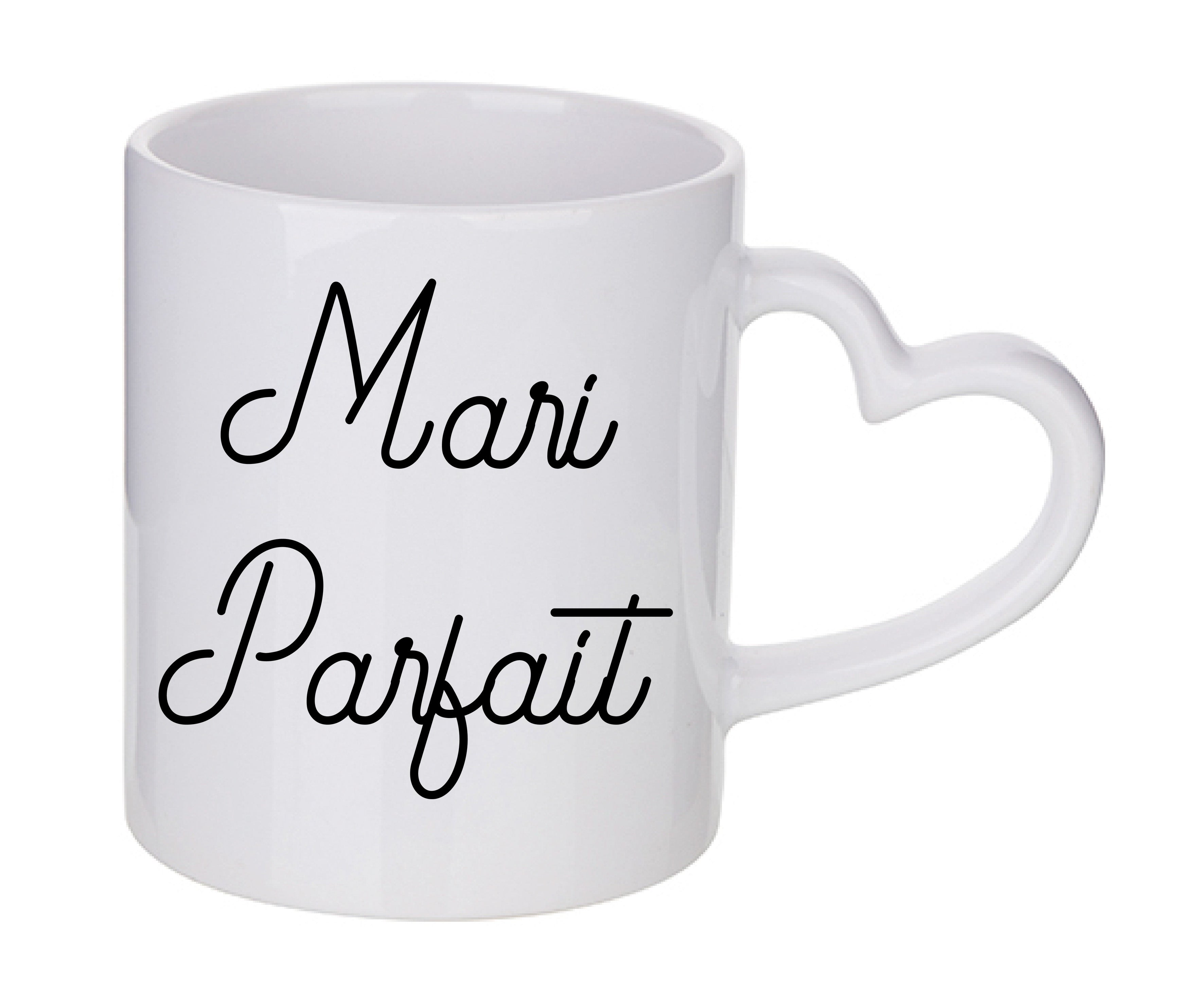 Mug coeur personnalisé mari parfait