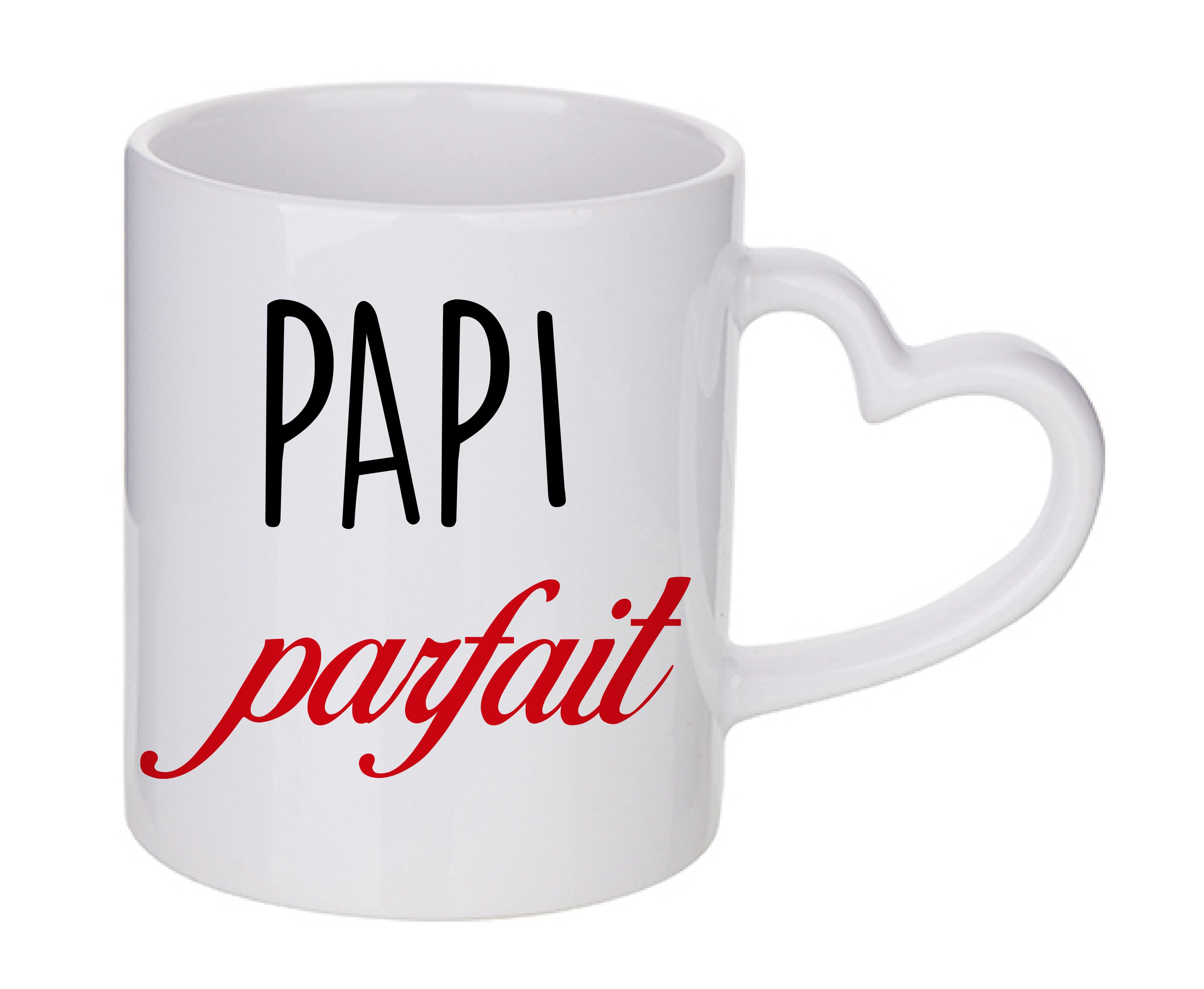 Mug coeur personnalisé papi parfait