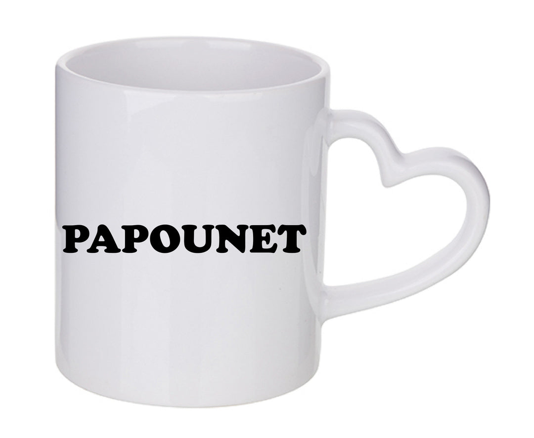 Mug coeur personnalisé papounet