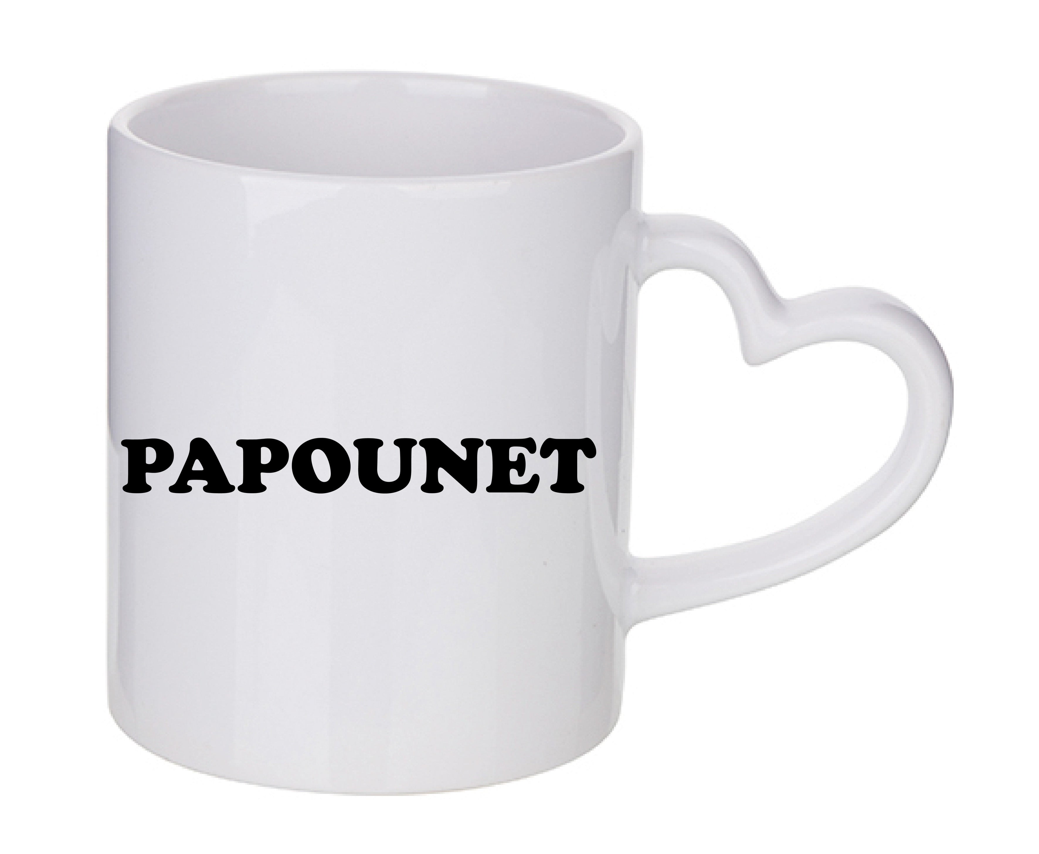Mug coeur personnalisé papounet