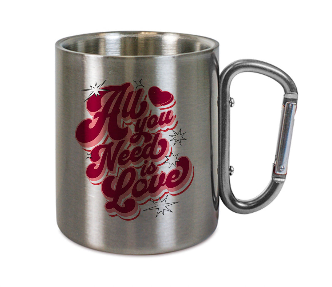 Mug inox mousqueton personnalisé All you need is love