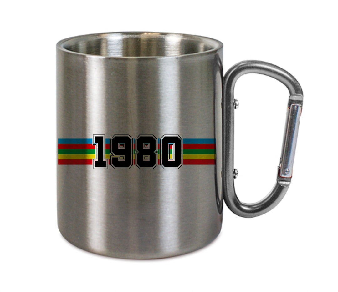 Mug inox mousqueton personnalisé Année de naissance à personnaliser