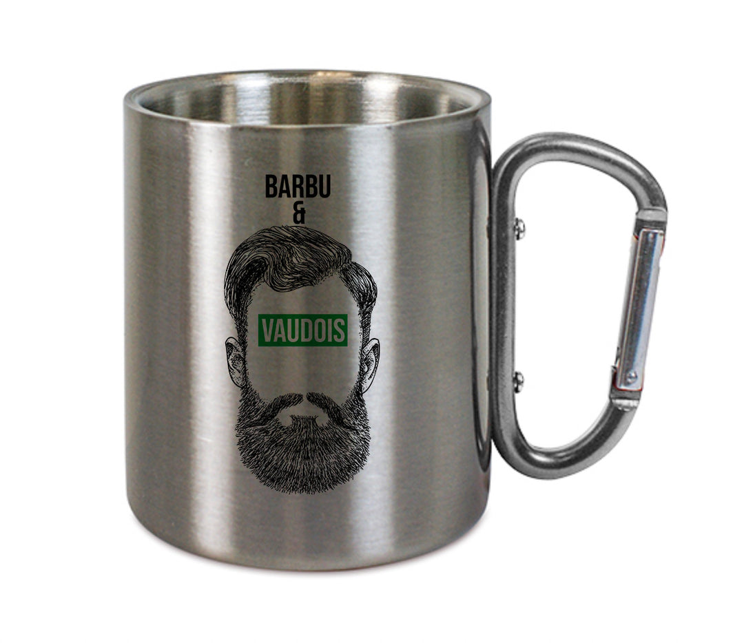 Mug inox mousqueton personnalisé Barbu et Vaudois